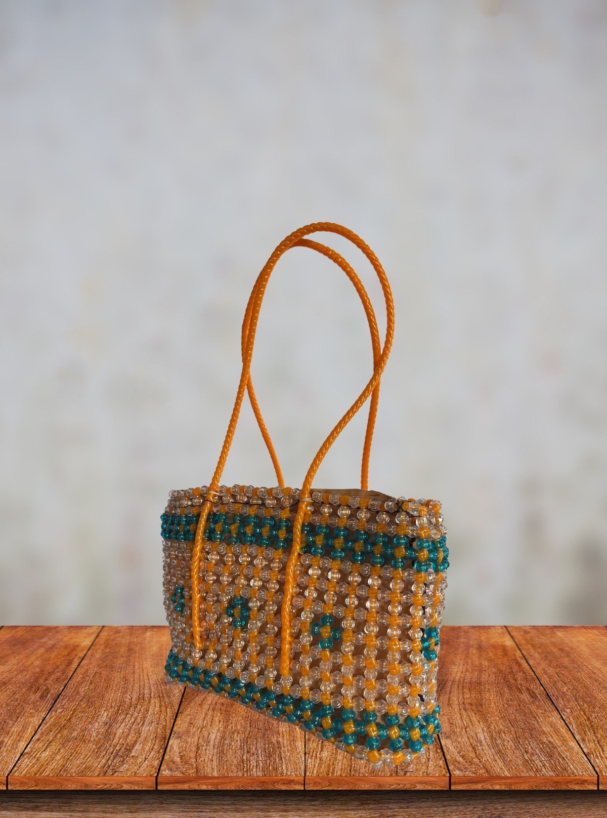 Orange Handmade Beaded Tote Bag with Zip – Stylish Everyday Fashion - Boer and Fitch