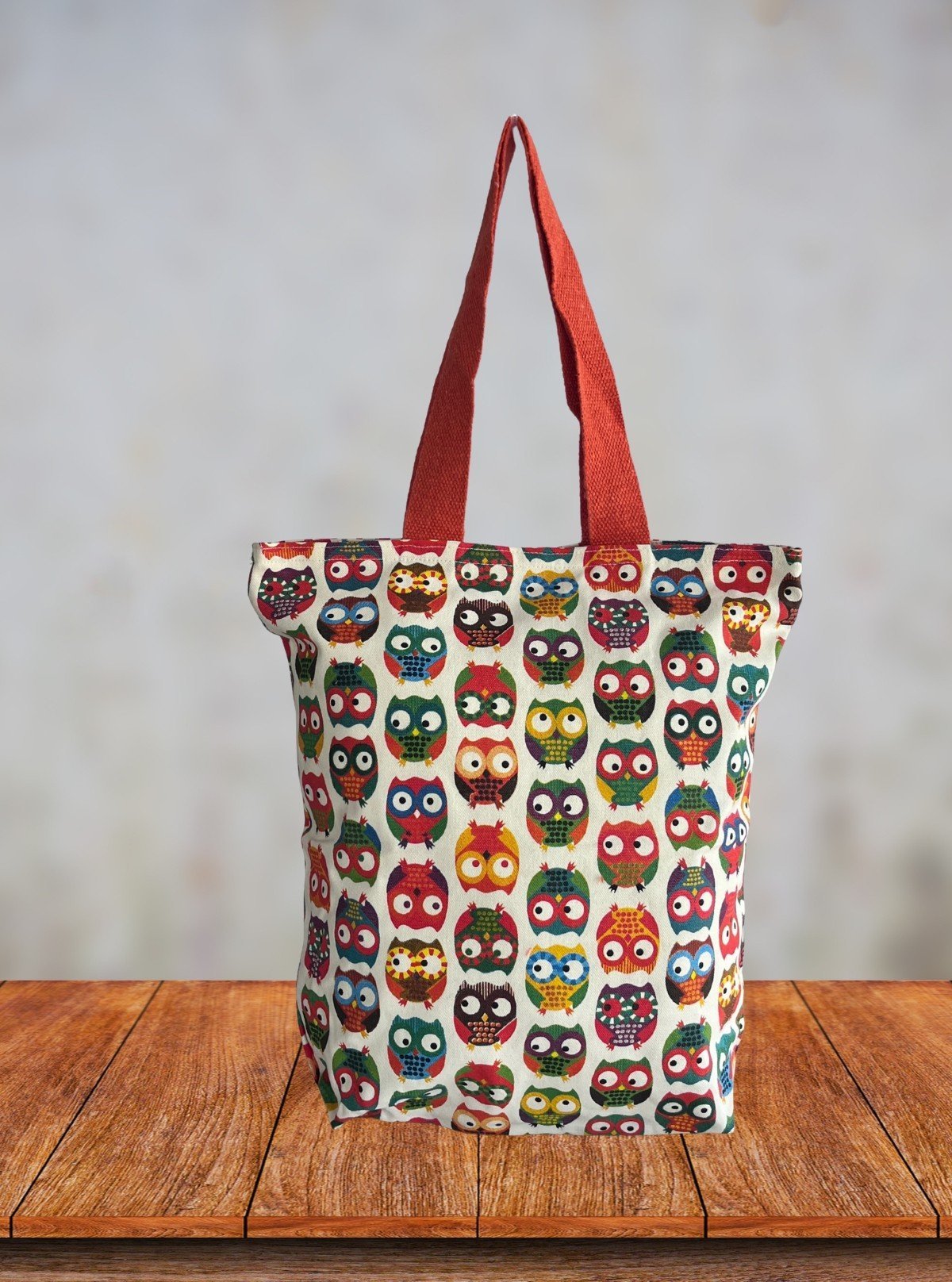 Orange Mighty Owl Printed Bag – Bold, Artistic Tote by Boer and Fitch - Boer and Fitch