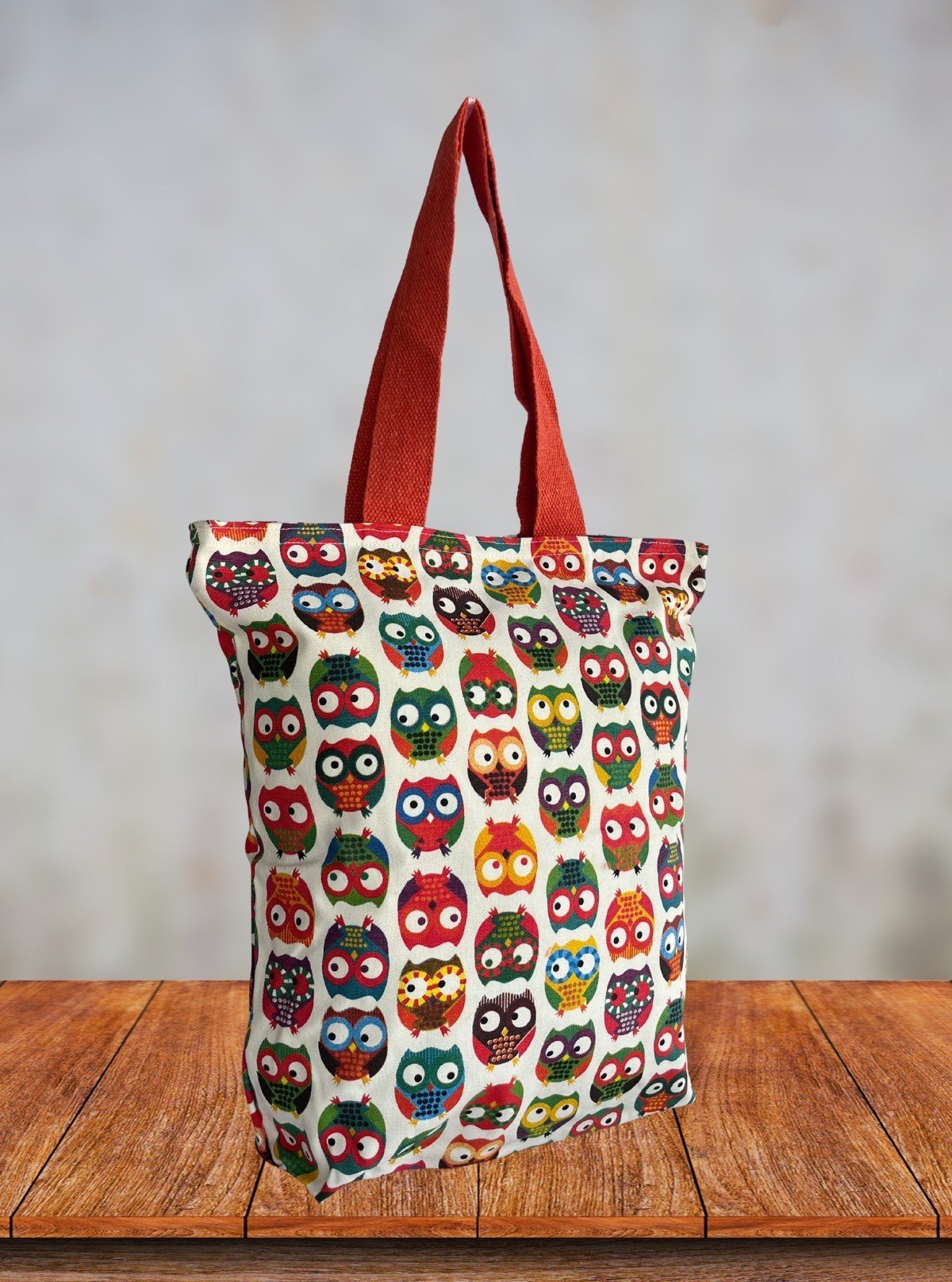 Orange Mighty Owl Printed Bag – Bold, Artistic Tote by Boer and Fitch - Boer and Fitch