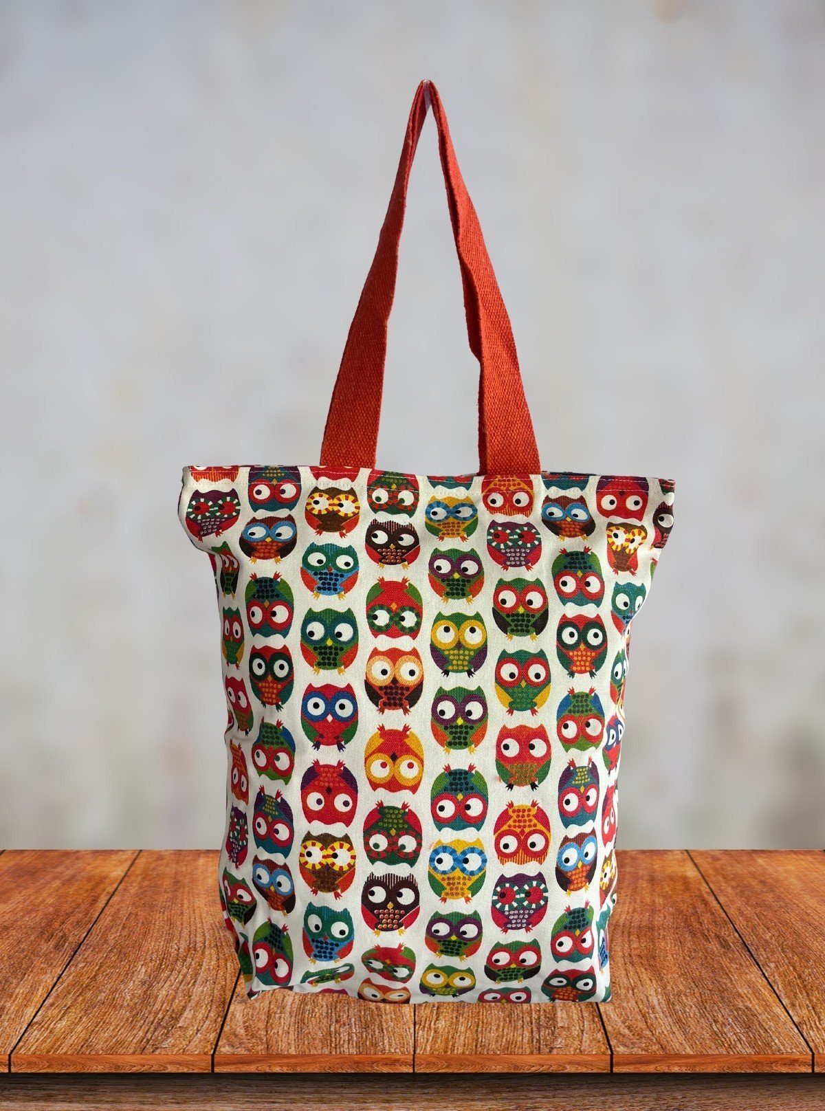 Orange Mighty Owl Printed Bag – Bold, Artistic Tote by Boer and Fitch - Boer and Fitch