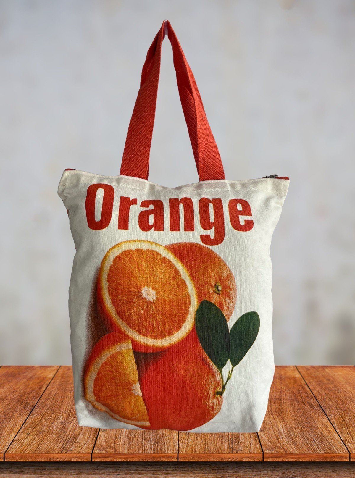Orange Printed Canvas Tote Bag – Vibrant Everyday Carry by Boer and Fitch - Boer and Fitch