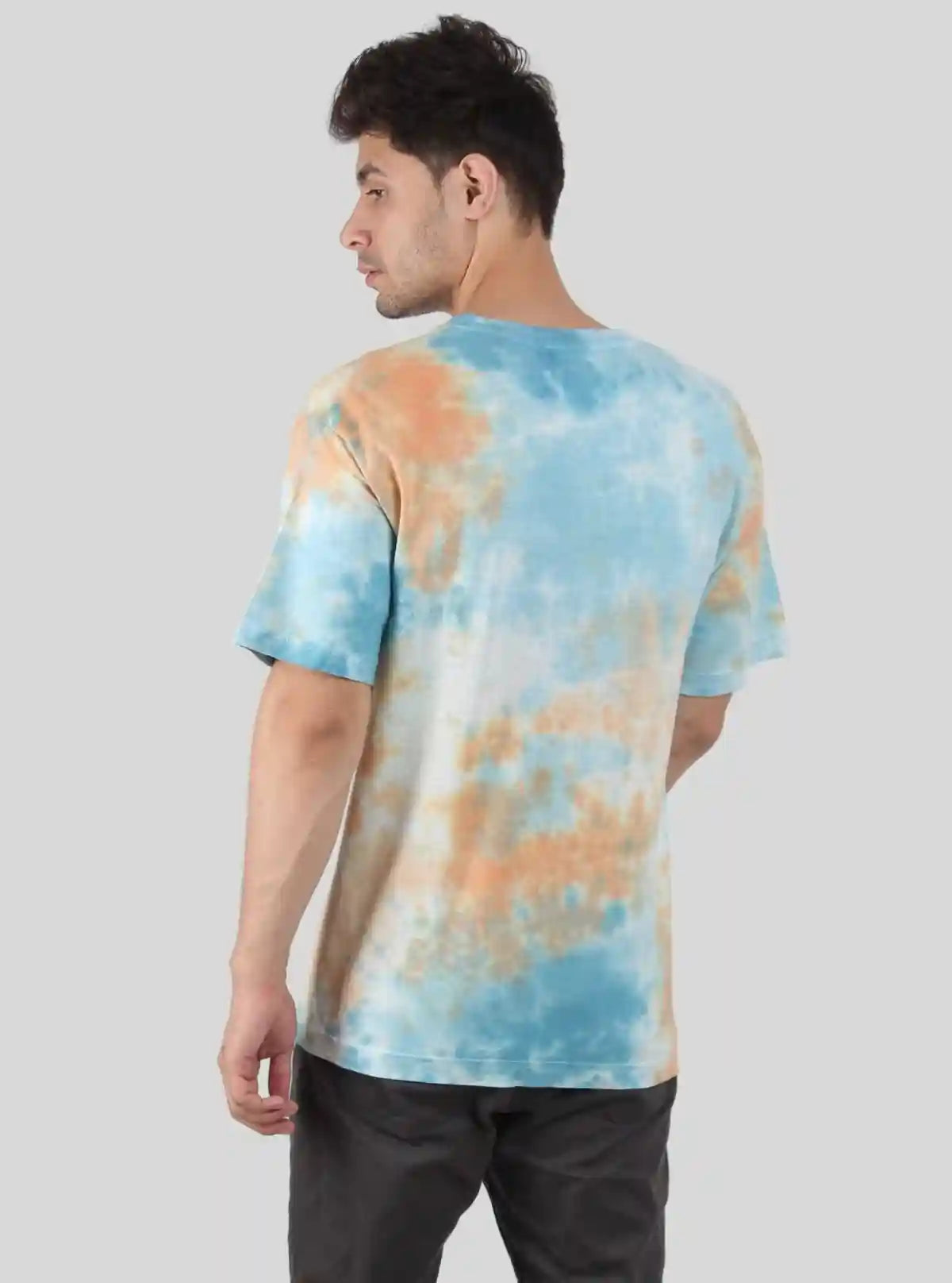 Men’s Blue and Saffron Tie and Dye T-Shirt – Bold, Vibrant Streetwear | Buy Online at  Boer and Fitch