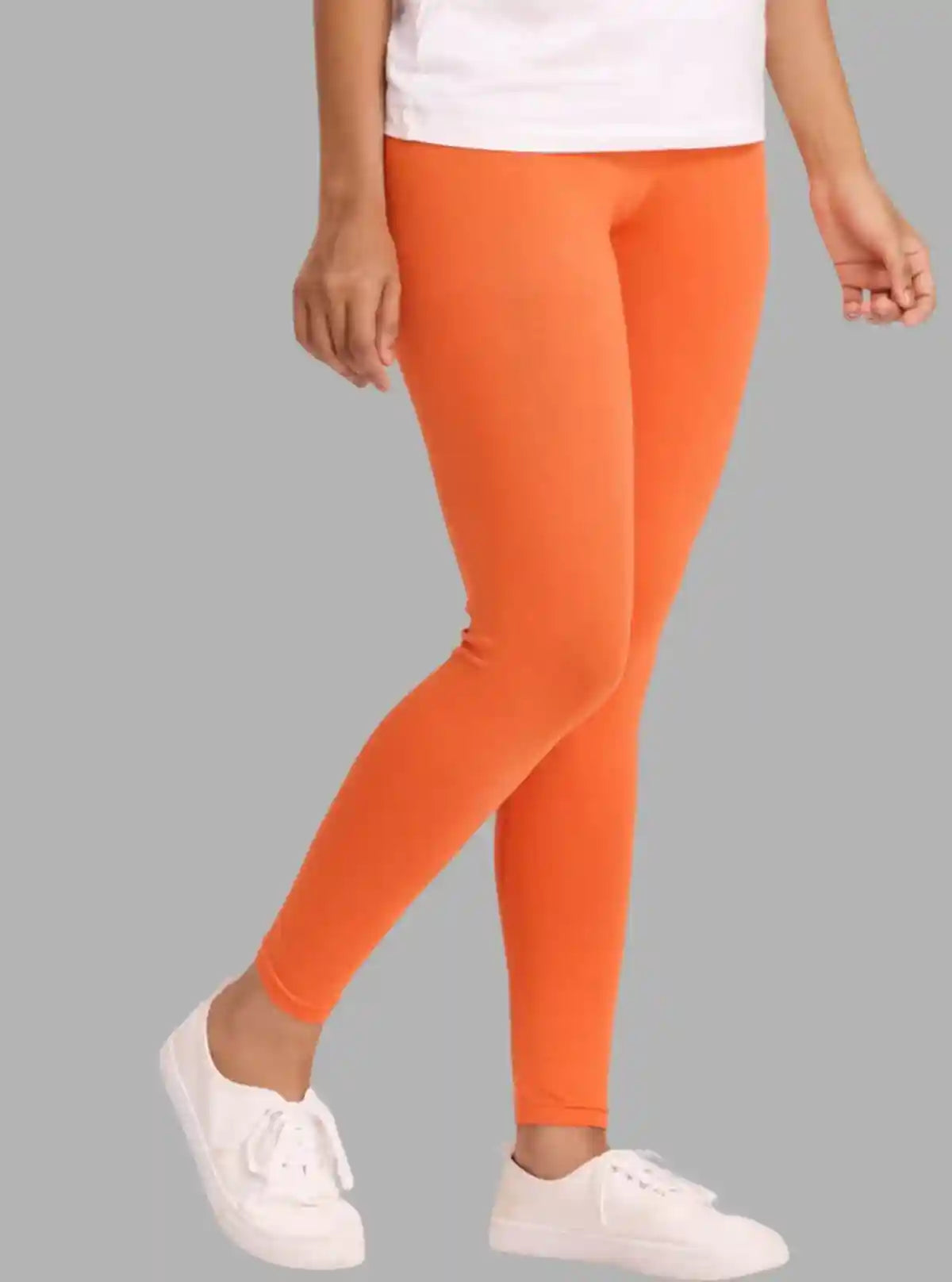 Women's Orange Ankle Legging – Soft Cotton Elastane Jersey by Boer & Fitch | Buy Online at  Boer and Fitch