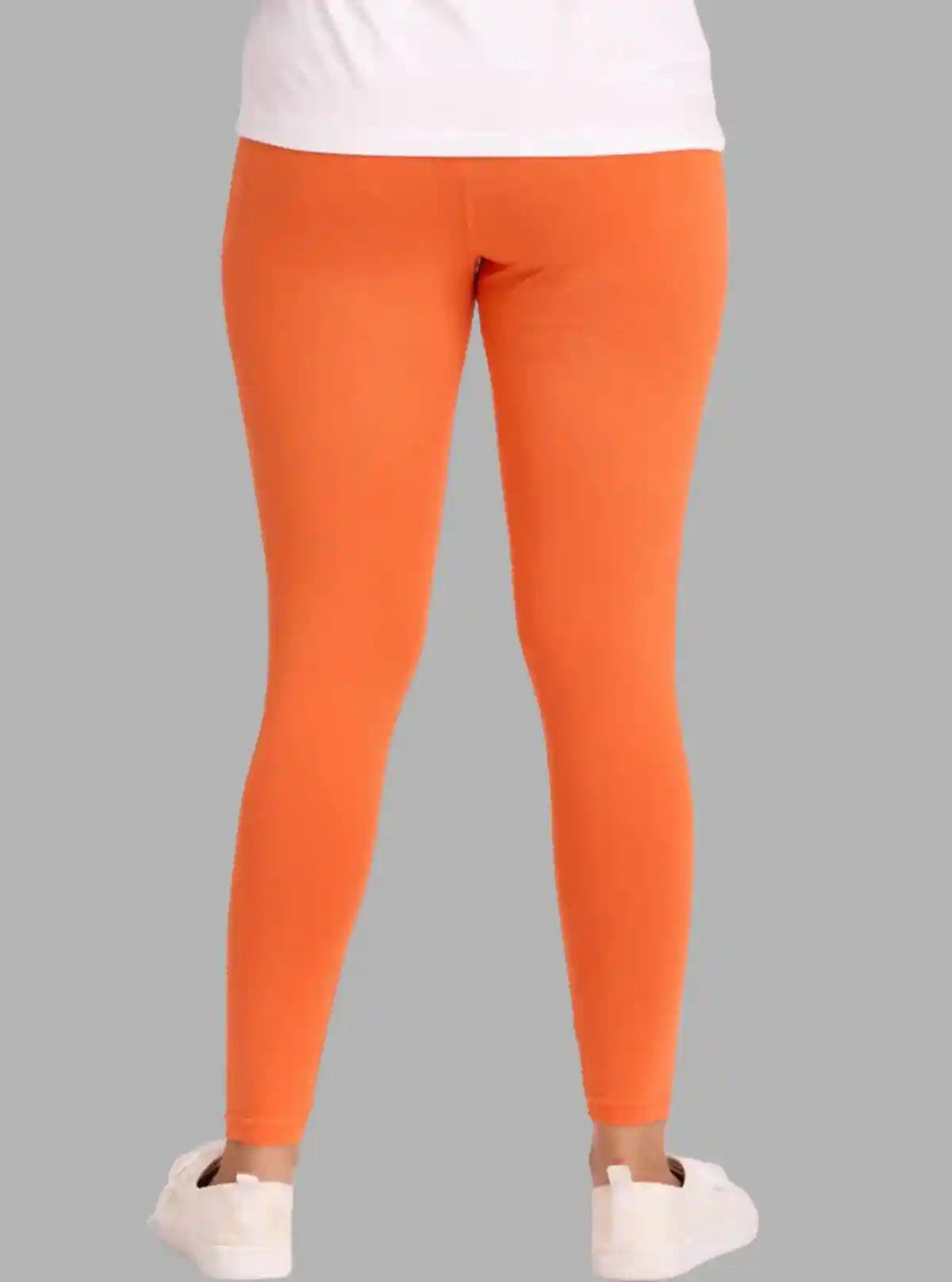 Women's Orange Ankle Legging – Soft Cotton Elastane Jersey by Boer & Fitch | Buy Online at  Boer and Fitch