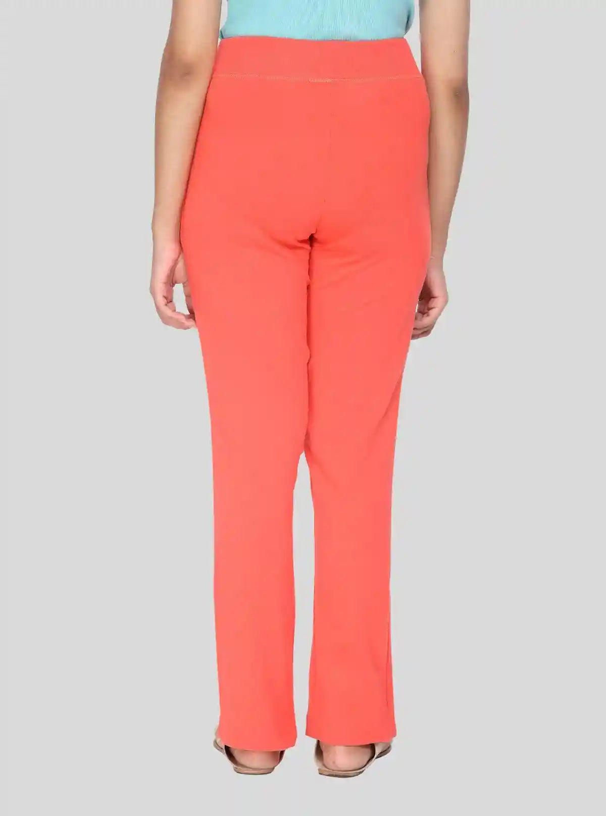 Women’s Orange Relaxed Fit Trouser in Cotton Elastane Jersey Knit | Buy Online at  Boer and Fitch