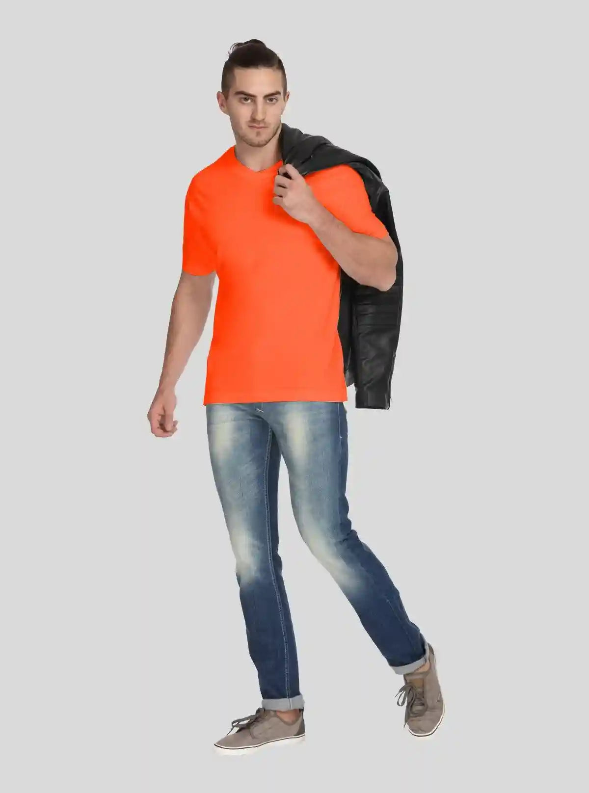 Men’s Orange V-Neck T-Shirt – Bright & Comfortable | Boer & Fitch | Buy Online at  Boer and Fitch