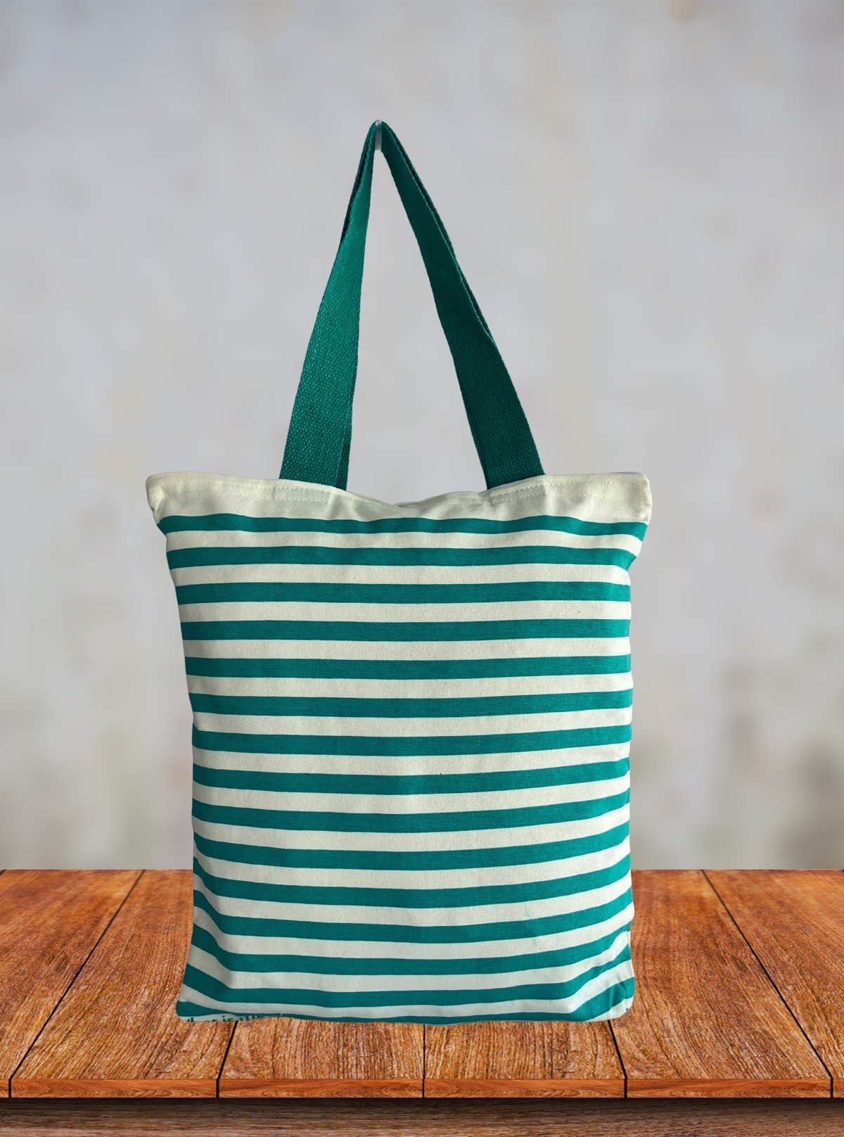 Pastel Green & White Striped Cotton Tote Bag – Chic Everyday Carry - Boer and Fitch