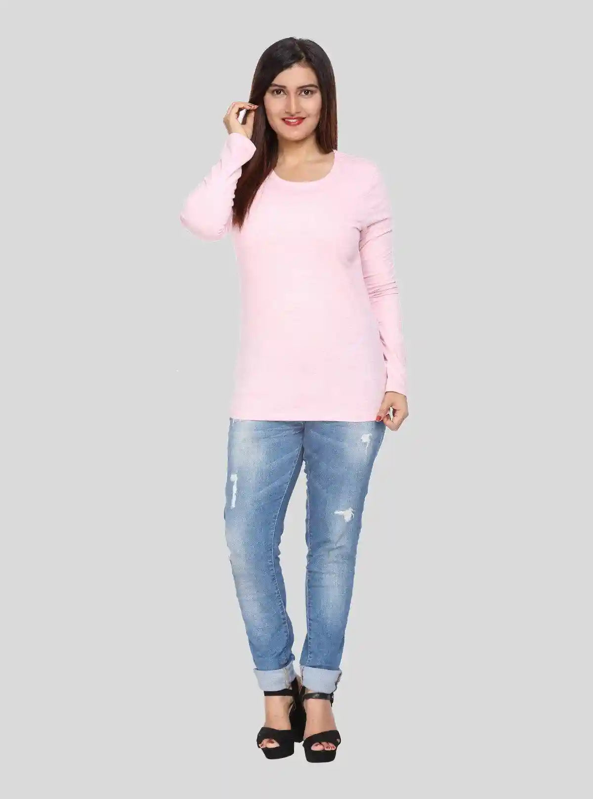 Women's Plain Baby Pink Top – Soft Cotton Casual Essential by Boer & Fitch | Buy Online at  Boer and Fitch