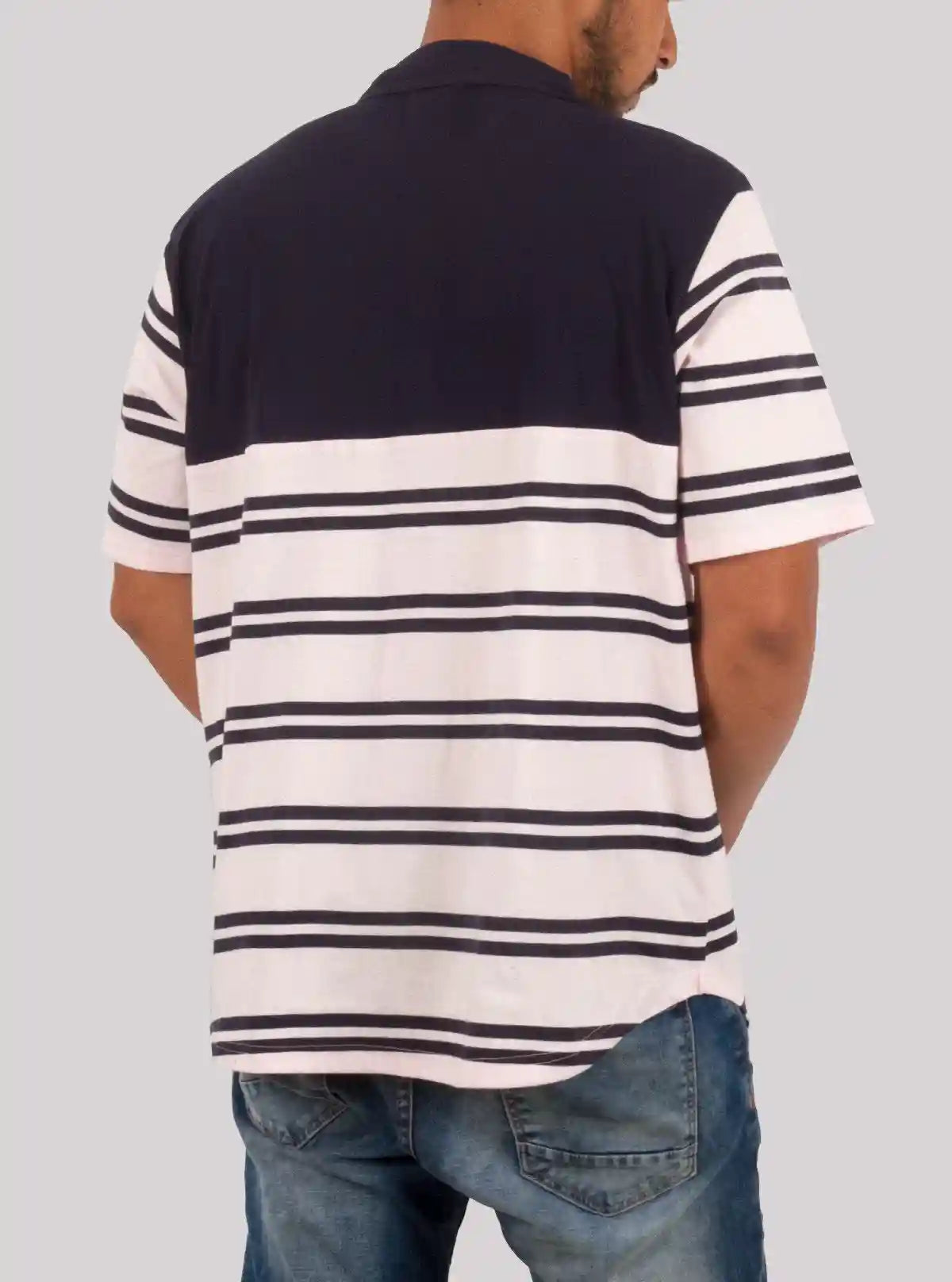 White & Navy Striped Polo T-Shirt for Men – Casual Style by Boer and Fitch | Buy Online at  Boer and Fitch