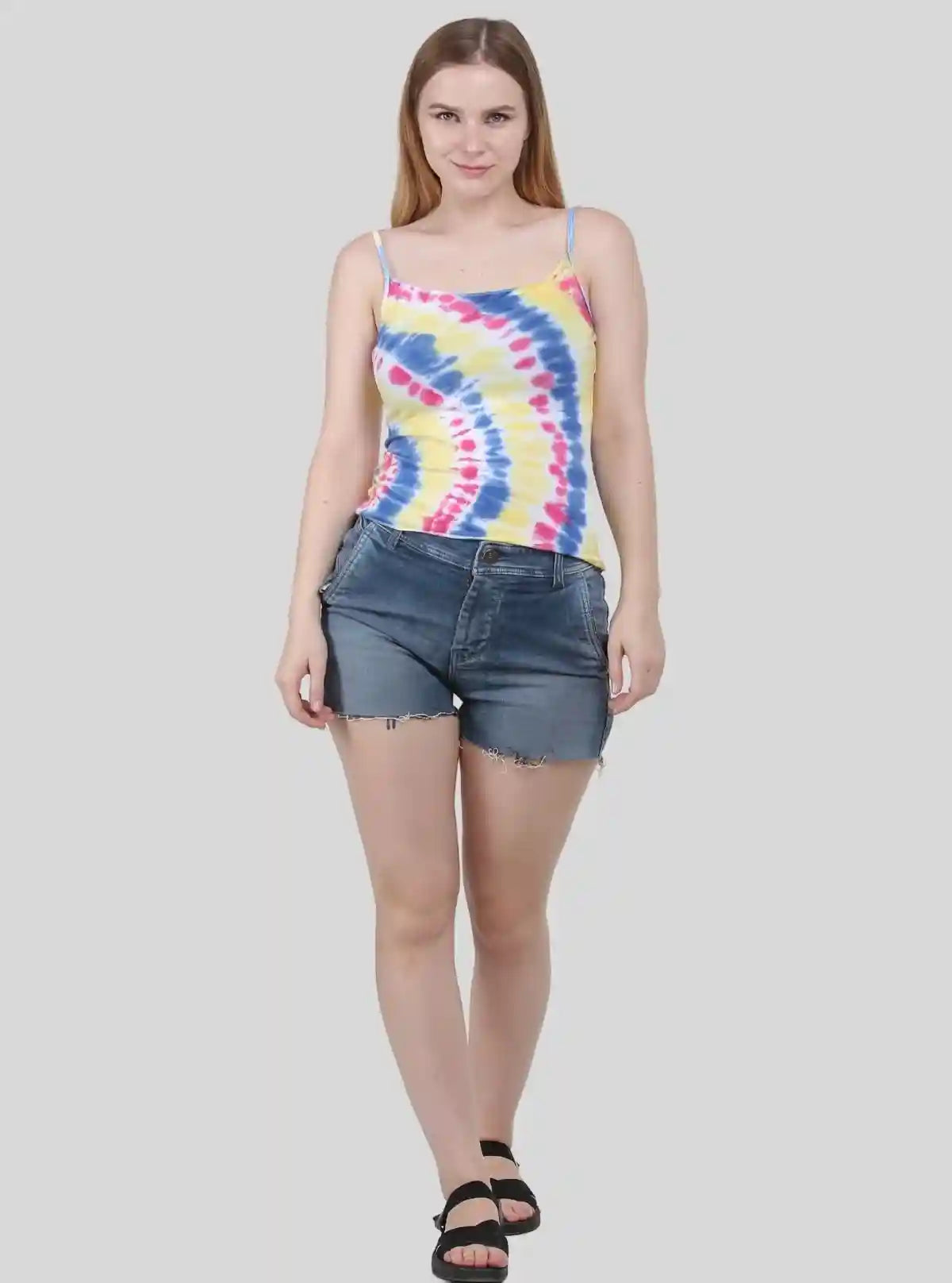 Women Pink Tie-Dye Spaghetti Top | Buy Online at  Boer and Fitch