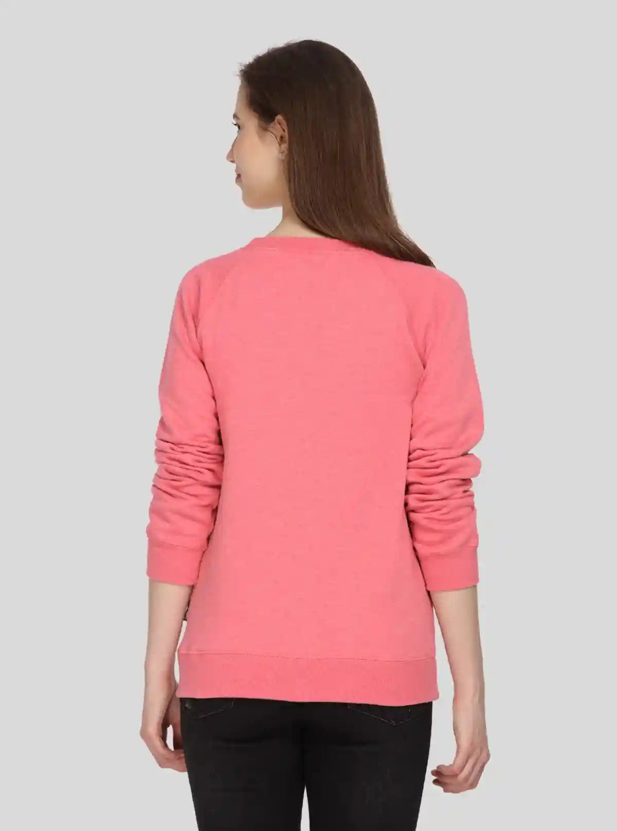 Women’s Dark Pink Full Sleeve Round Neck Pullover in Cotton Fleece | Buy Online at  Boer and Fitch
