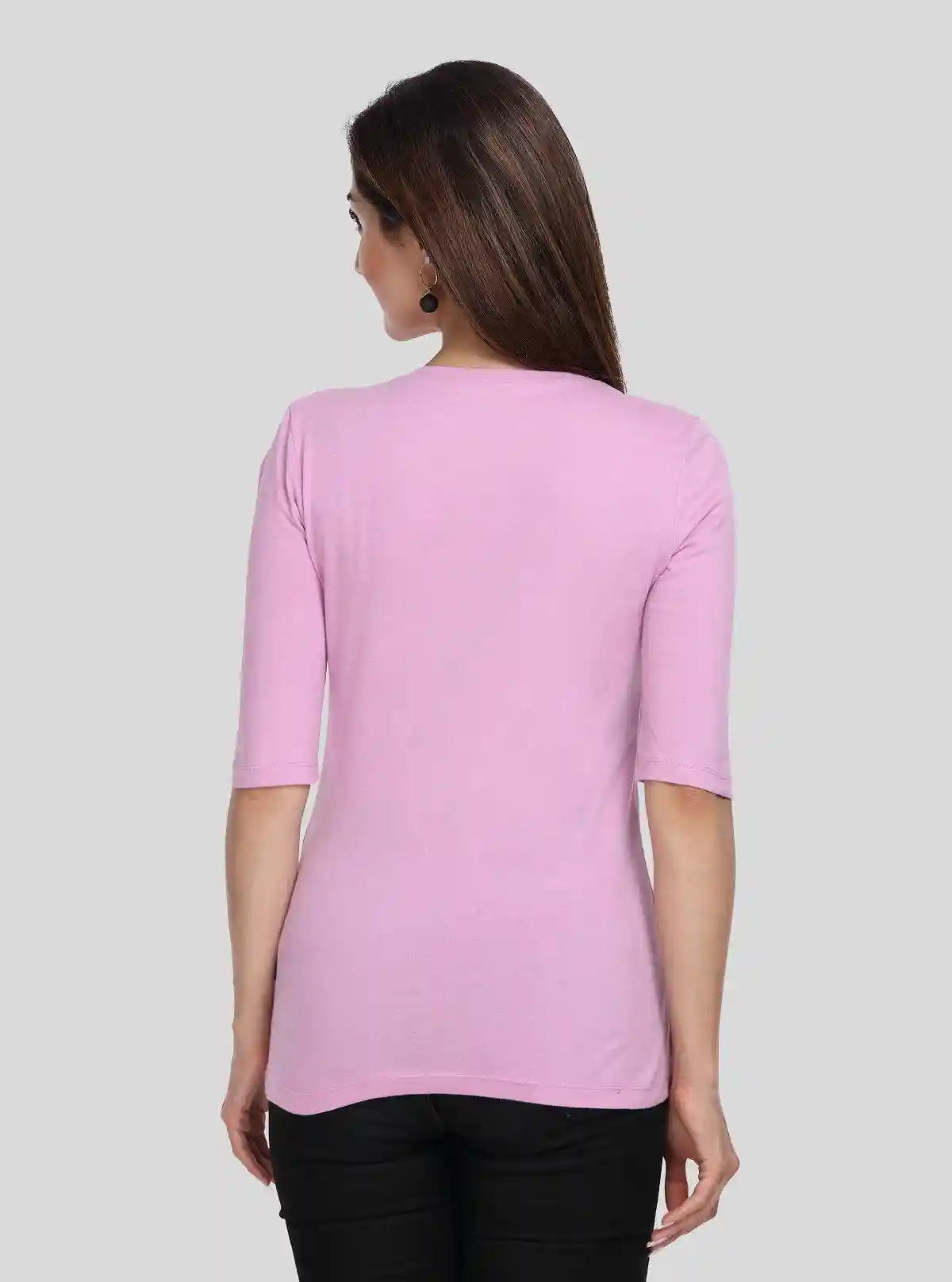 Women's Lilac Crew Neck Cotton Jersey Half Sleeve T-Shirt by Boer and Fitch | Buy Online at  Boer and Fitch