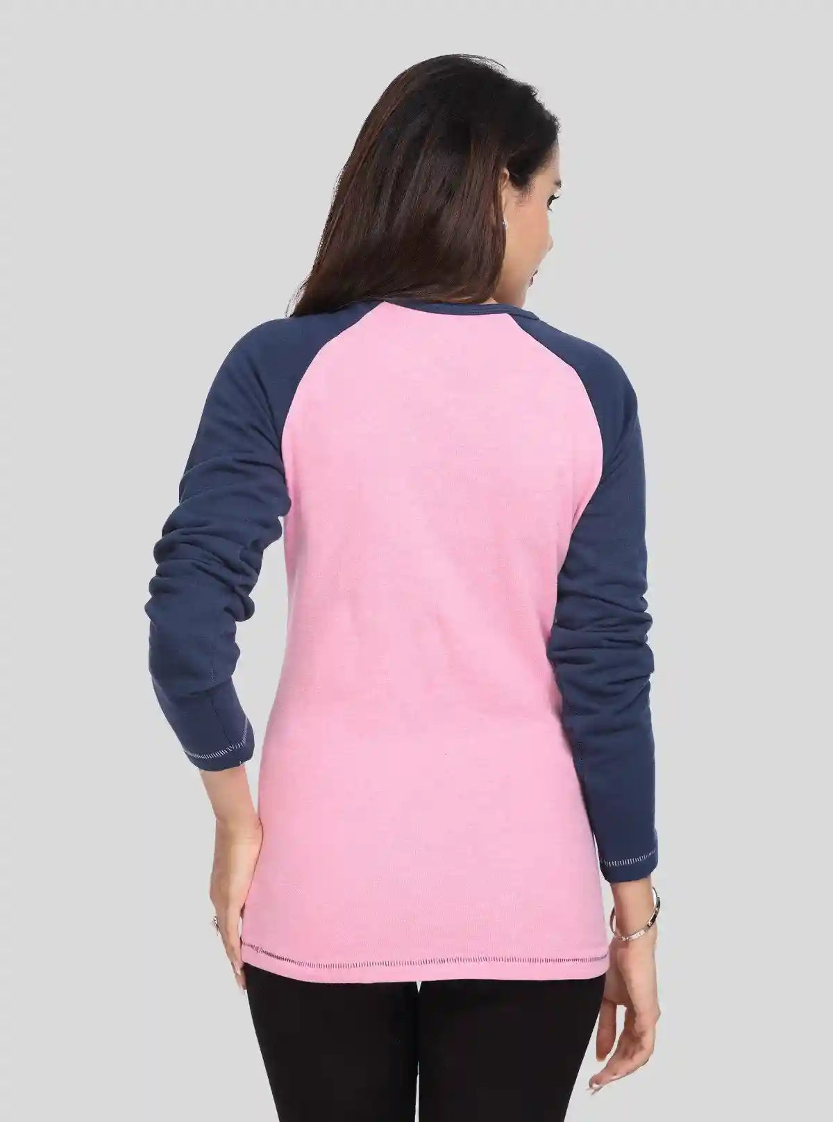 Women’s Pink Raglan Pullover with Front Pocket in Cotton Fleece | Buy Online at  Boer and Fitch