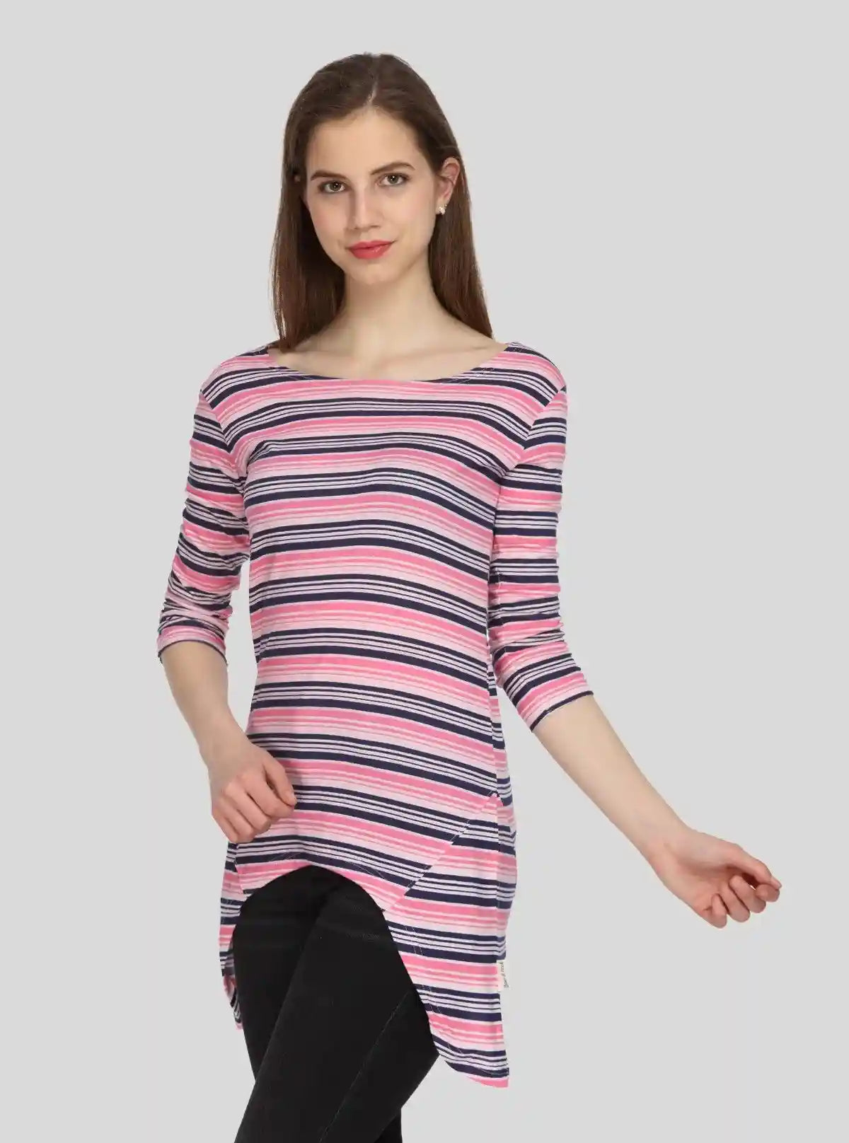 Women's Pink Striped Long Top – Soft, Stylish & Feminine by Boer & Fitch | Buy Online at  Boer and Fitch
