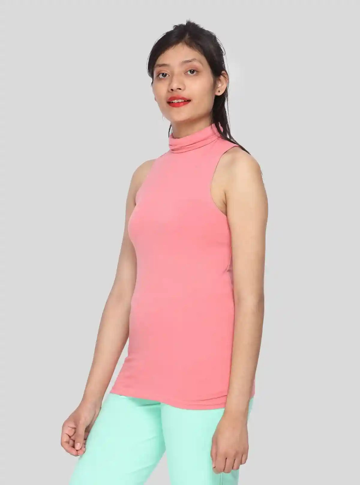 Women’s Pink Turtle Neck Sleeveless Top – Boer and Fitch | Buy Online at  Boer and Fitch