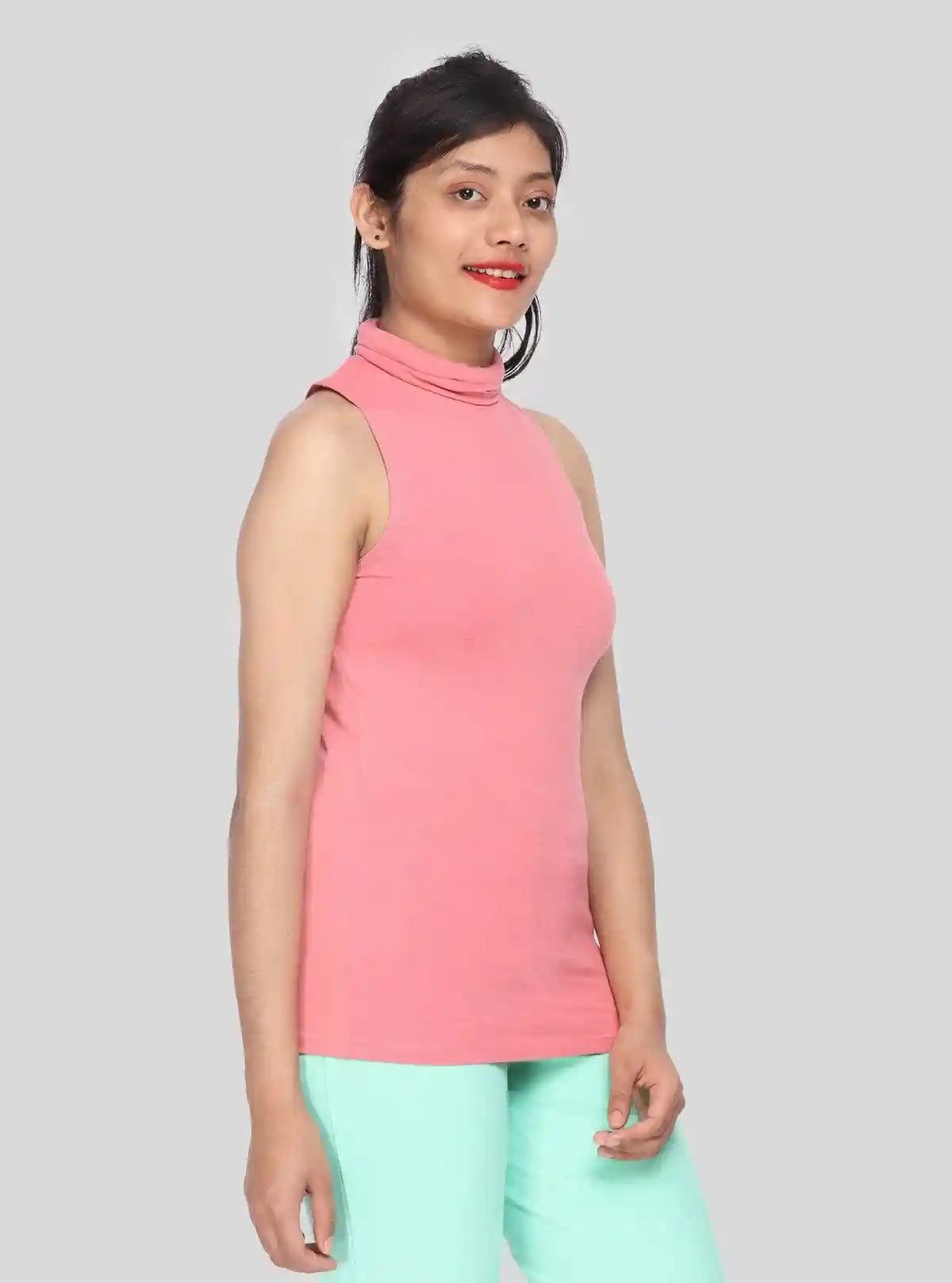 Women’s Pink Turtle Neck Sleeveless Top – Boer and Fitch | Buy Online at  Boer and Fitch