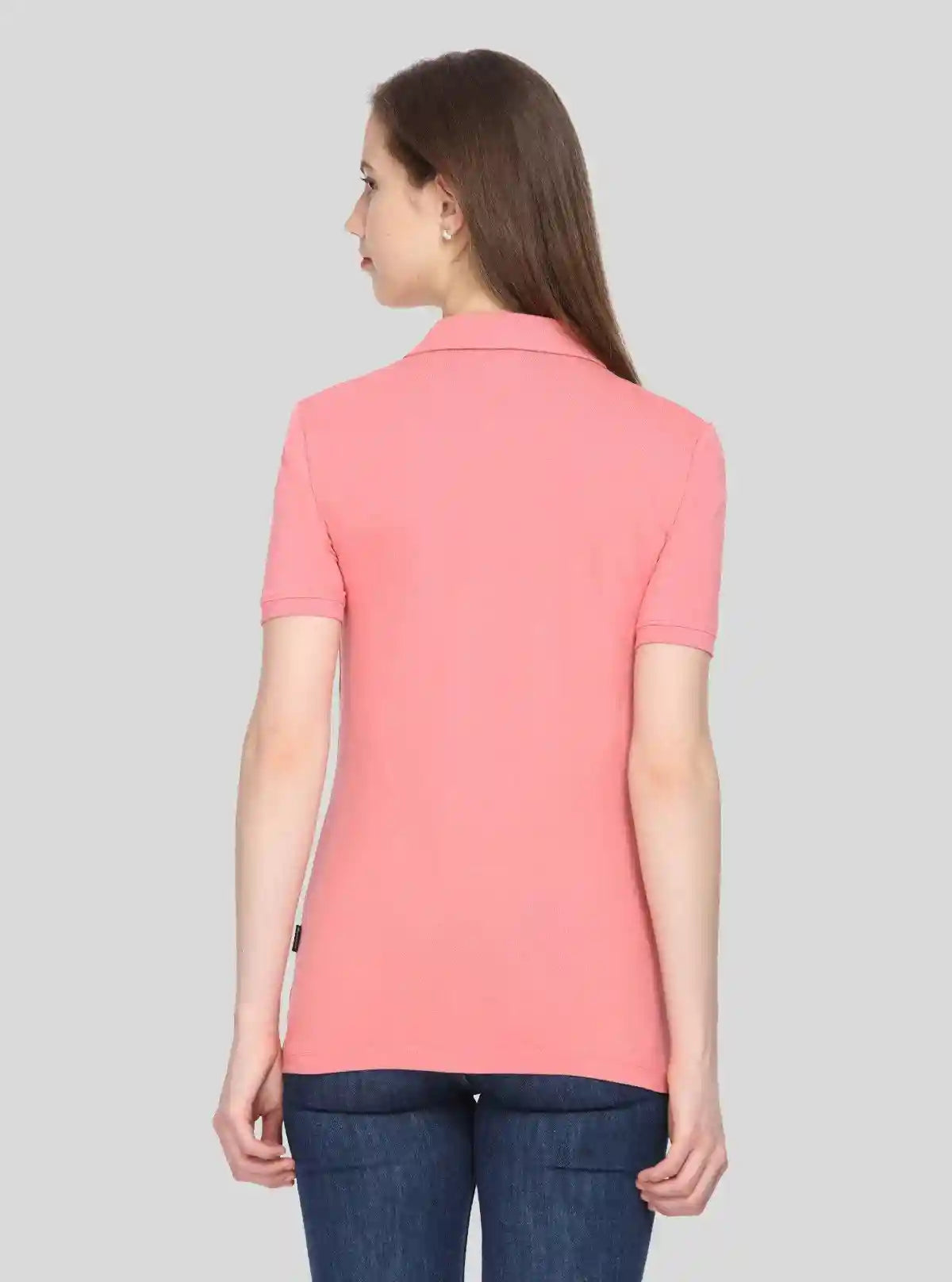 Women’s Pink Polo Collar Cotton Elastane Short Sleeve Top | Boer & Fitch | Buy Online at  Boer and Fitch