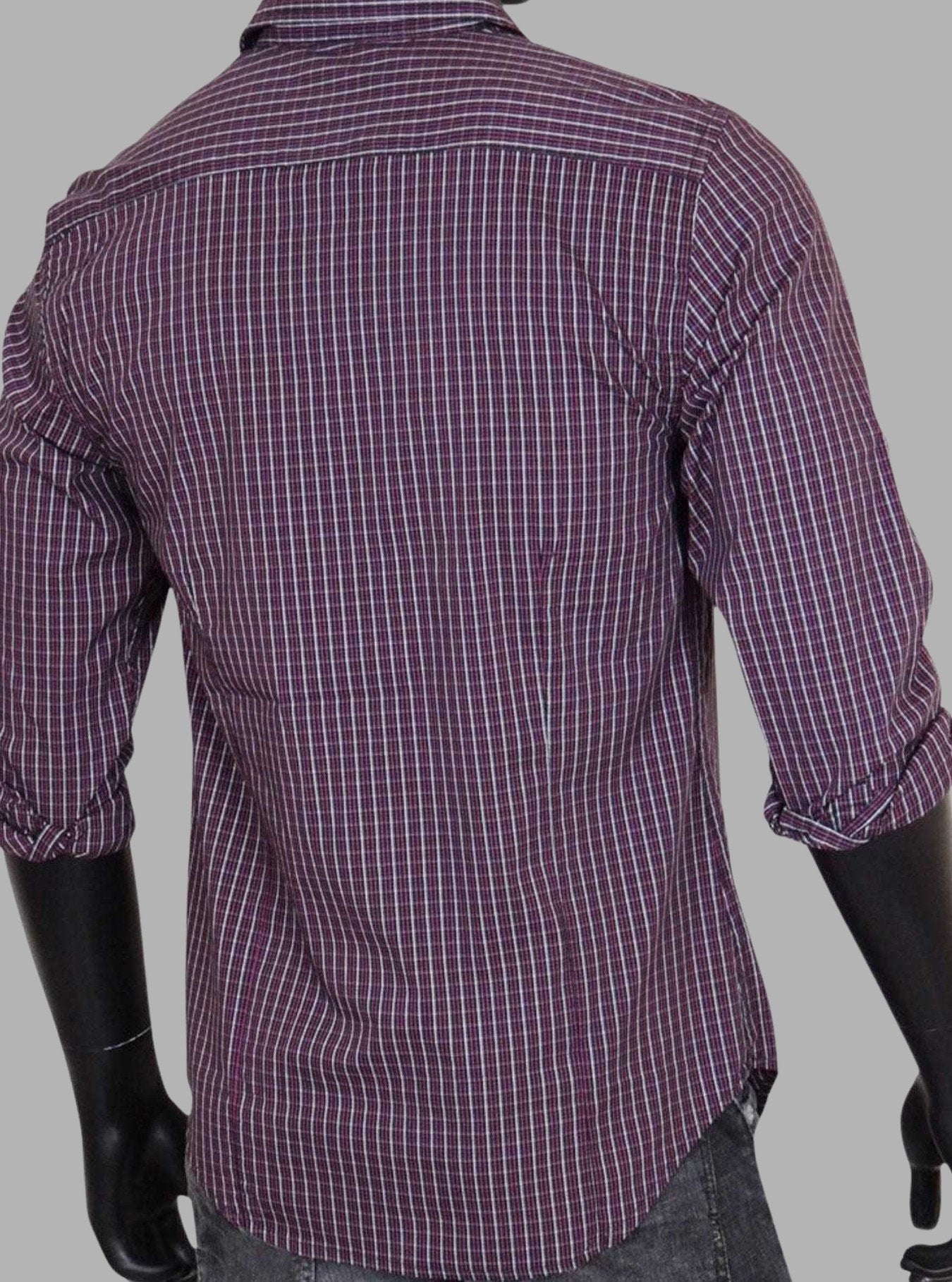 Plum Classic Checked Slim Fit Full Sleeve Shirt for Men – Casual & Smart by Boer and Fitch - Boer and Fitch