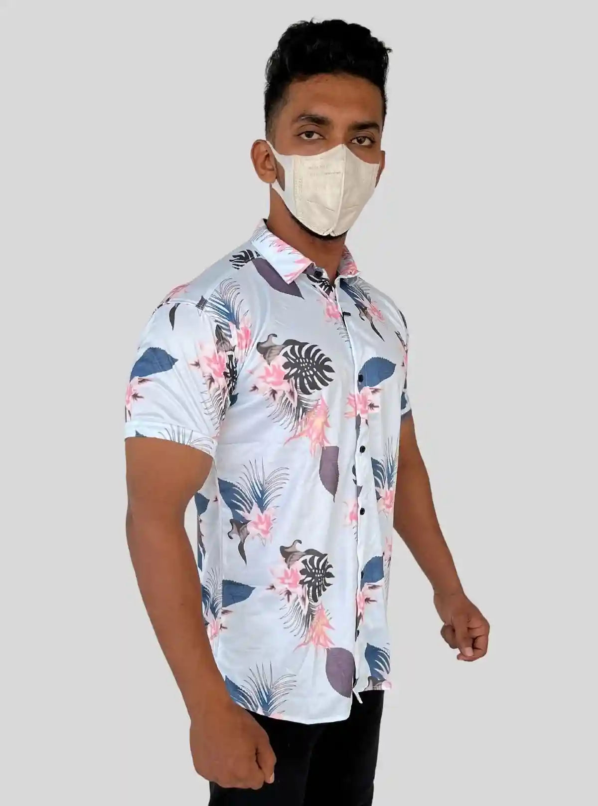 Men’s Floral Print Poly Shirt – Stylish Slim Fit Casual Shirt by Boer & Fitch | Buy Online at  Boer and Fitch