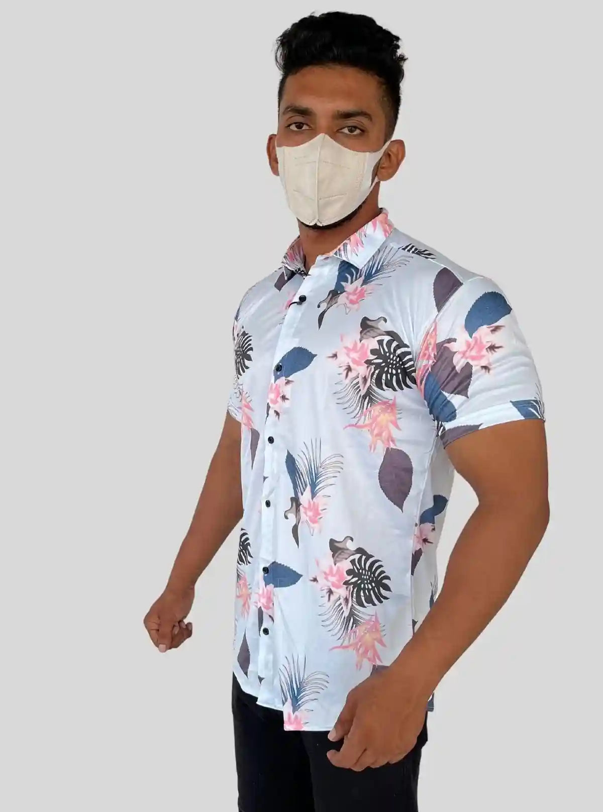 Men’s Floral Print Poly Shirt – Stylish Slim Fit Casual Shirt by Boer & Fitch | Buy Online at  Boer and Fitch