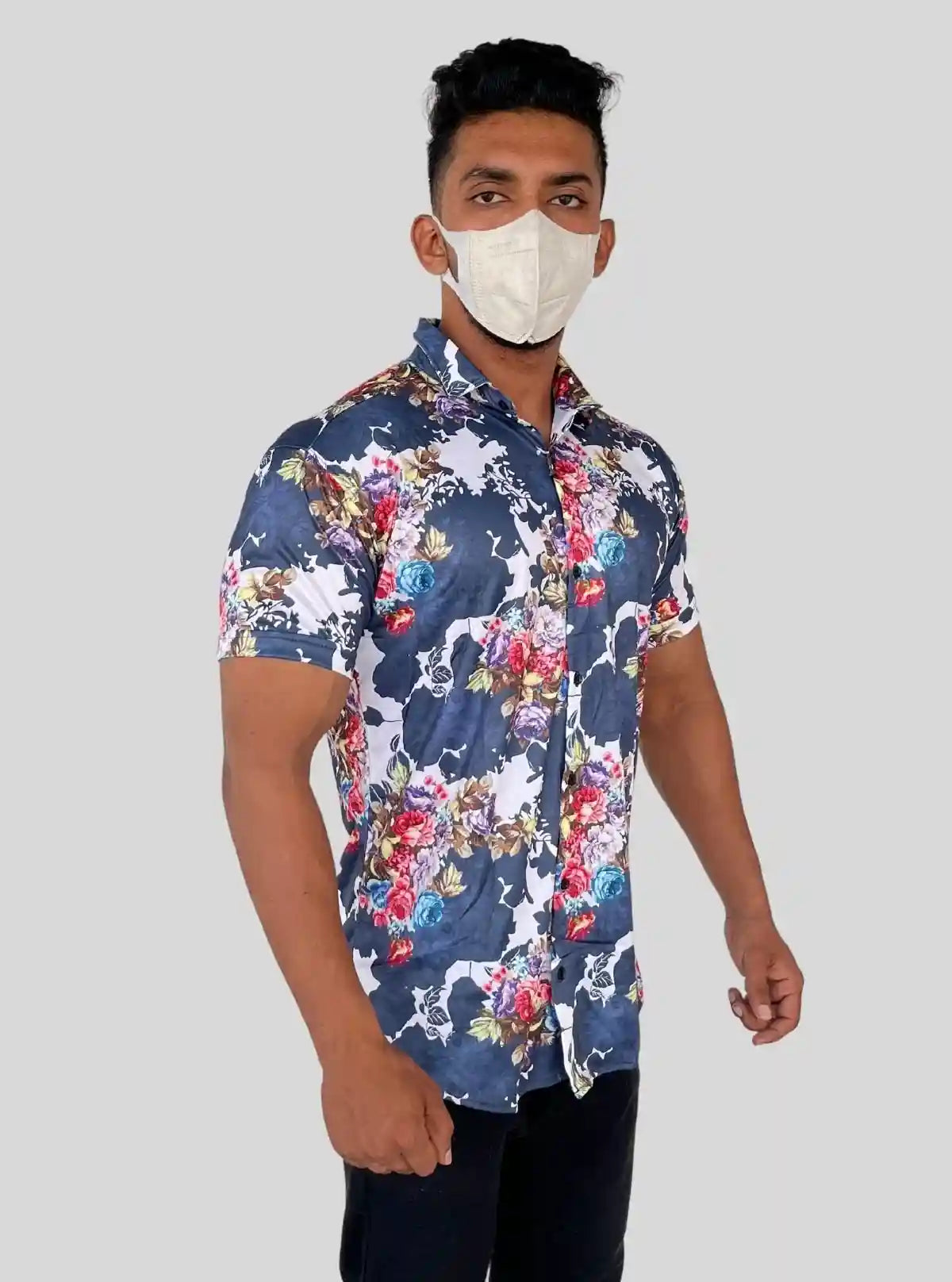 Men’s Multi-Color Printed Short Sleeve Shirt in Premium Poly Spun Fabric | Buy Online at  Boer and Fitch