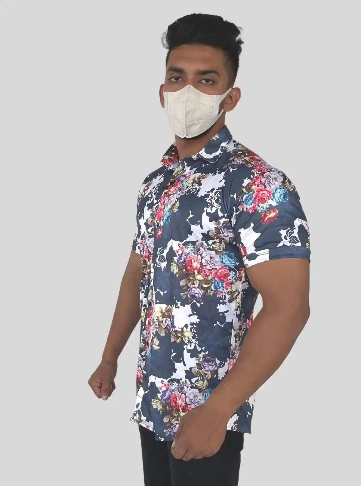 Men’s Multi-Color Printed Short Sleeve Shirt in Premium Poly Spun Fabric | Buy Online at  Boer and Fitch