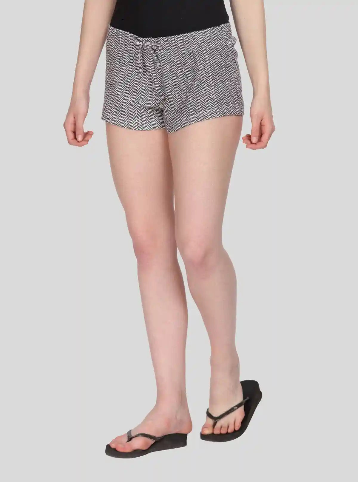 Women’s Black Stripe Cotton Jersey Shorts – Sleek, Soft & Everyday Comfort | Buy Online at  Boer and Fitch