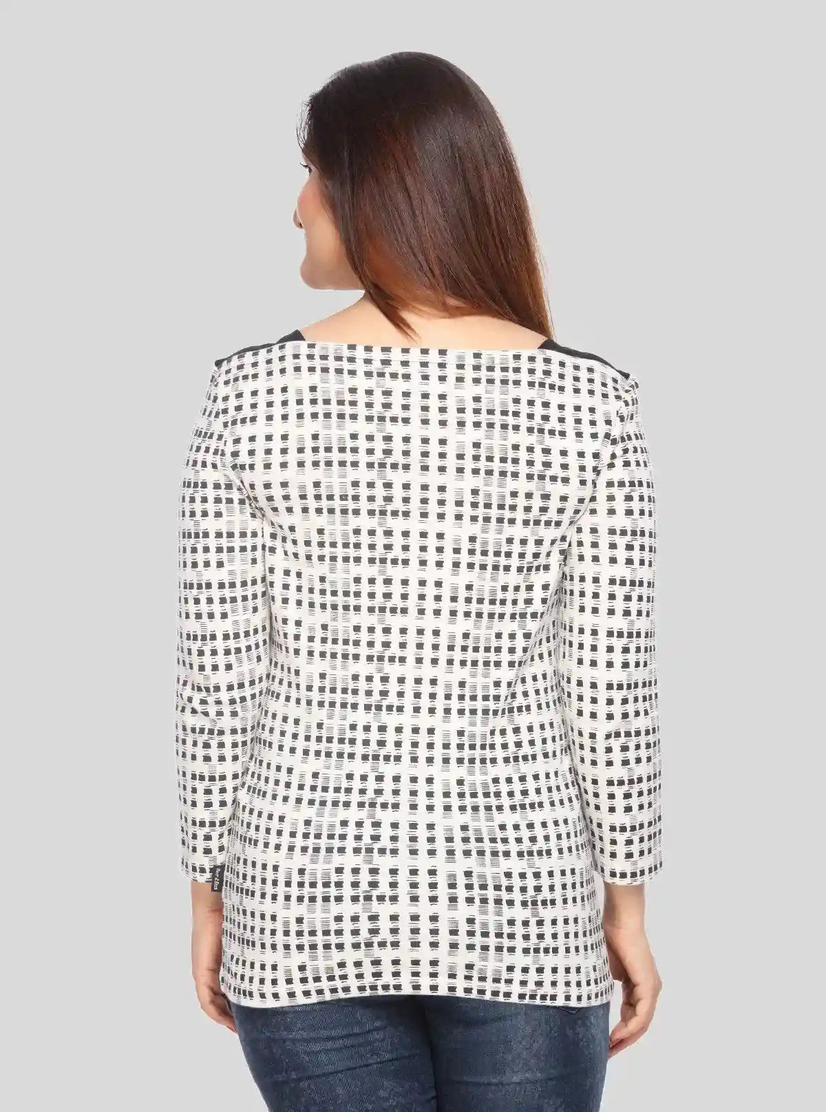 Women’s White Melange Symmetrical Square Dotted Top – Boer and Fitch | Buy Online at  Boer and Fitch