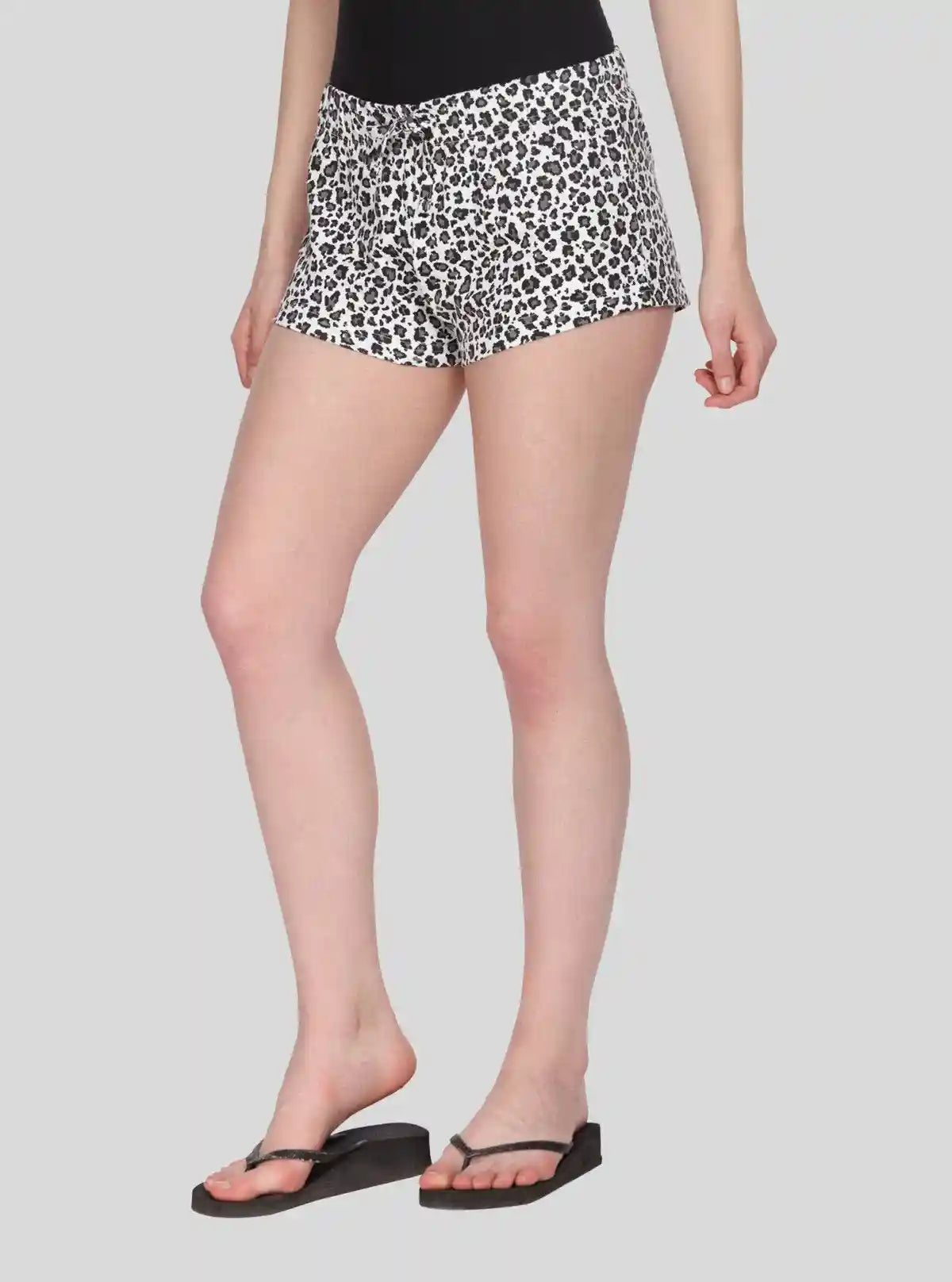 Women’s Black All-Over Printed Cotton Jersey Shorts – Stylish & Comfortable | Boer and Fitch | Buy Online at  Boer and Fitch
