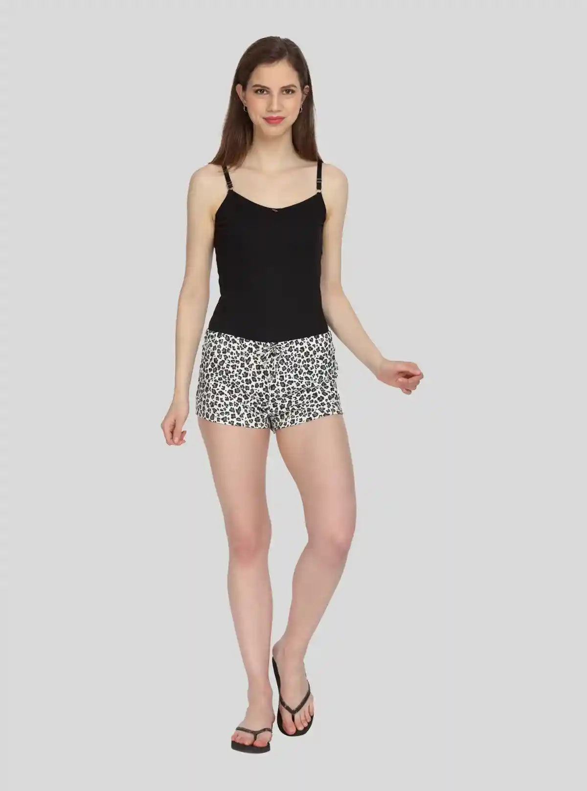 Women’s Black All-Over Printed Cotton Jersey Shorts – Stylish & Comfortable | Boer and Fitch | Buy Online at  Boer and Fitch