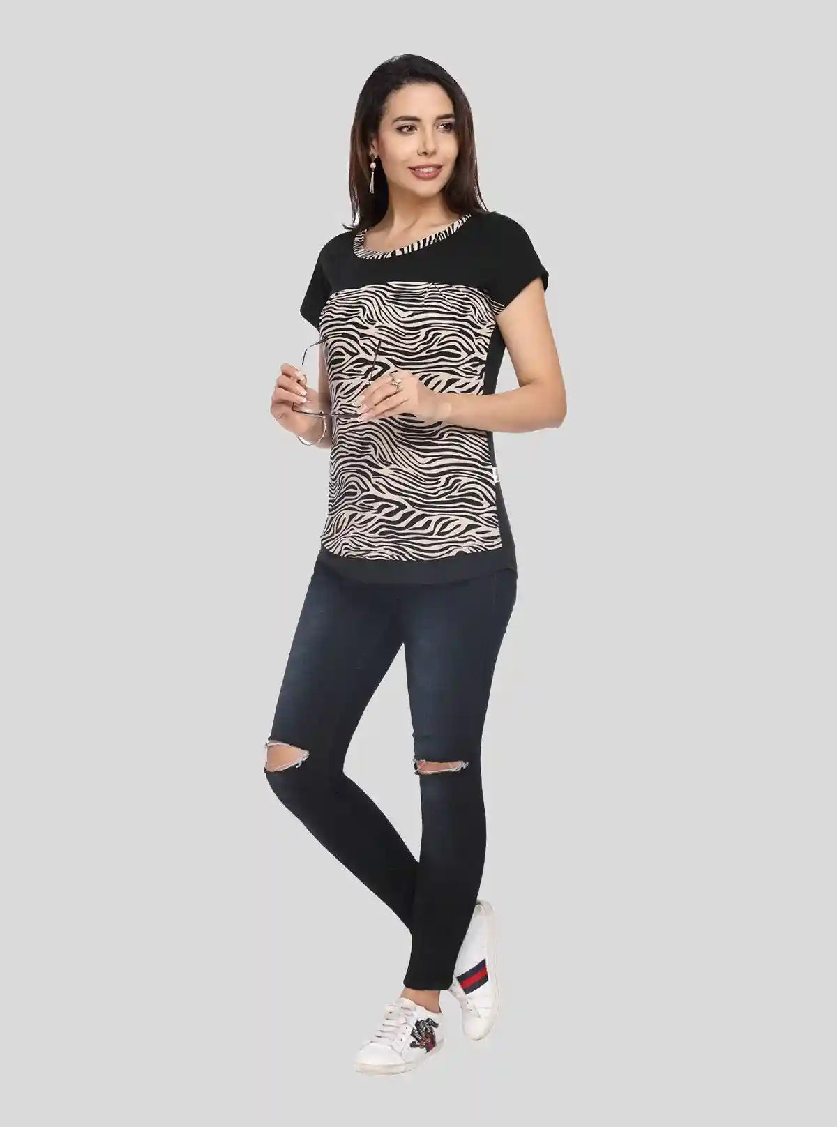 Women's Black Zebra Print Top – Bold Animal-Inspired Style by Boer & Fitch | Buy Online at  Boer and Fitch