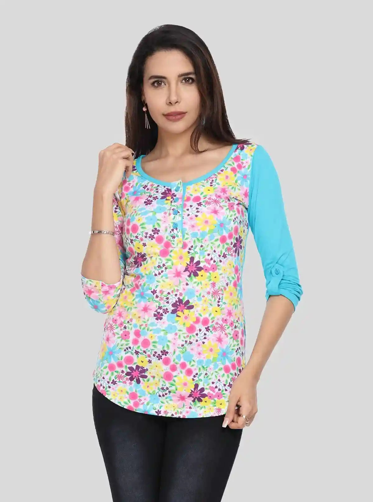 Women's Blue Floral Top – Fresh, Feminine & Elegant by Boer & Fitch | Buy Online at  Boer and Fitch