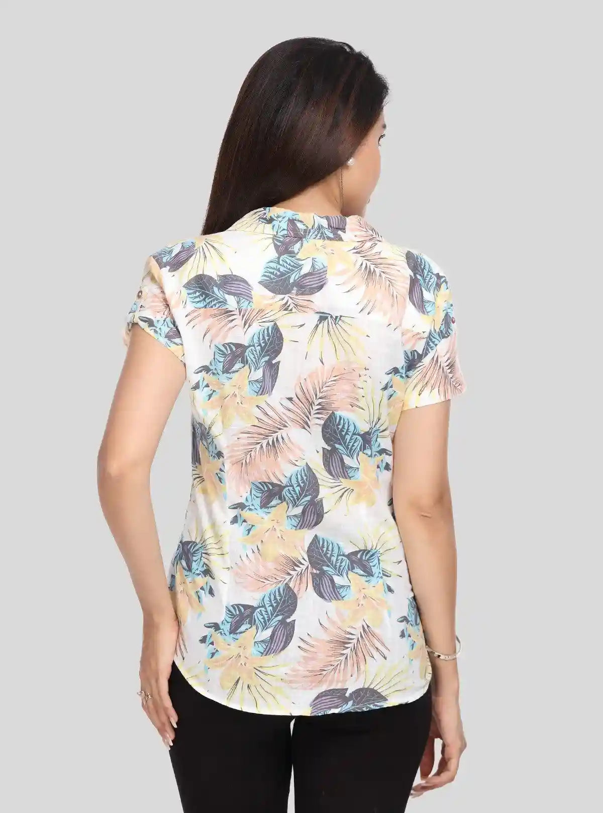 Women’s Cream Floral Print Short Sleeve Cotton Shirt – Boer and Fitch | Buy Online at  Boer and Fitch