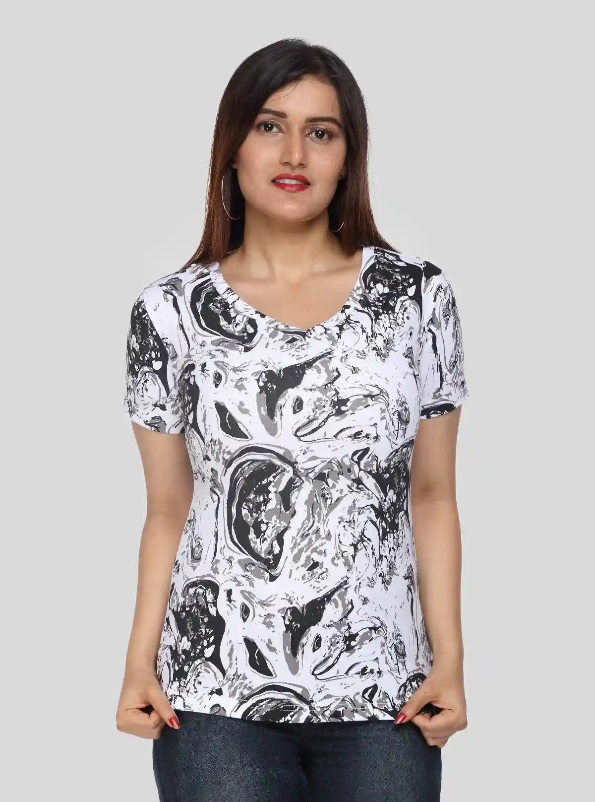 Women’s Distress Printed Cotton Jersey Top – Trendy Casual Wear by Boer and Fitch | Buy Online at  Boer and Fitch
