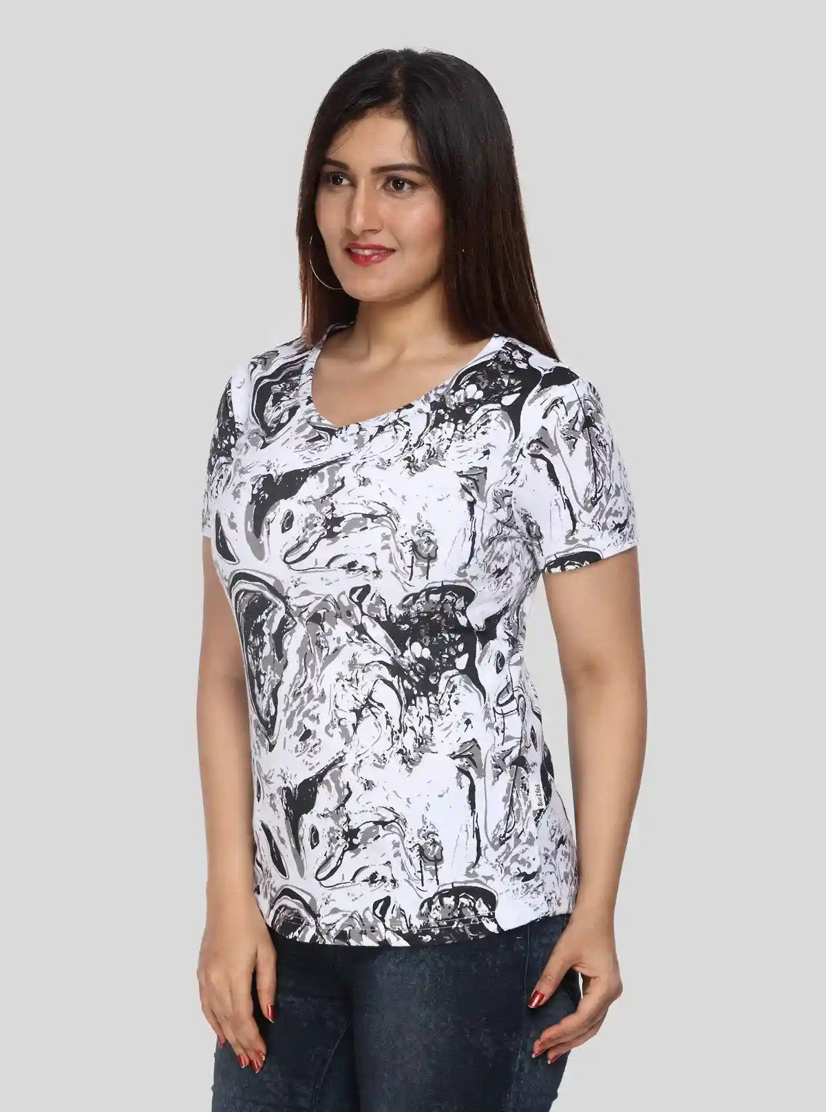 Women’s Distress Printed Cotton Jersey Top – Trendy Casual Wear by Boer and Fitch | Buy Online at  Boer and Fitch