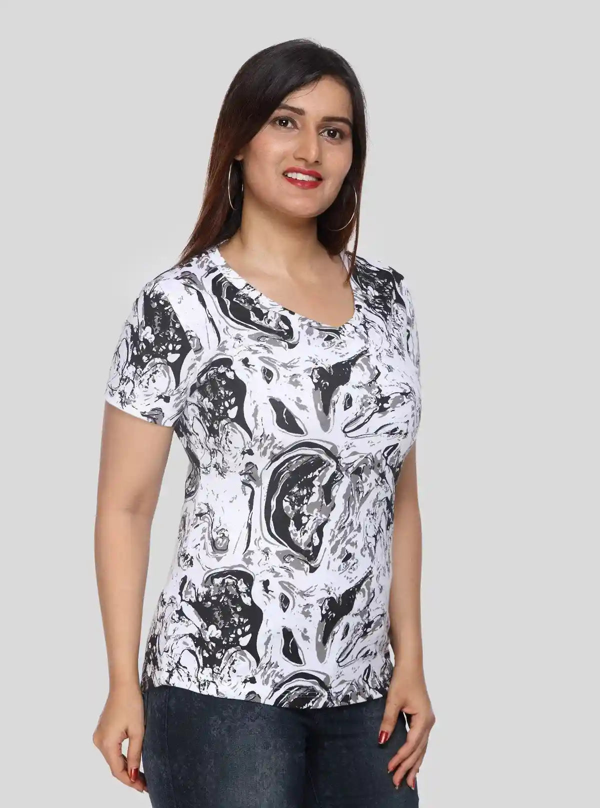 Women’s Distress Printed Cotton Jersey Top – Trendy Casual Wear by Boer and Fitch | Buy Online at  Boer and Fitch