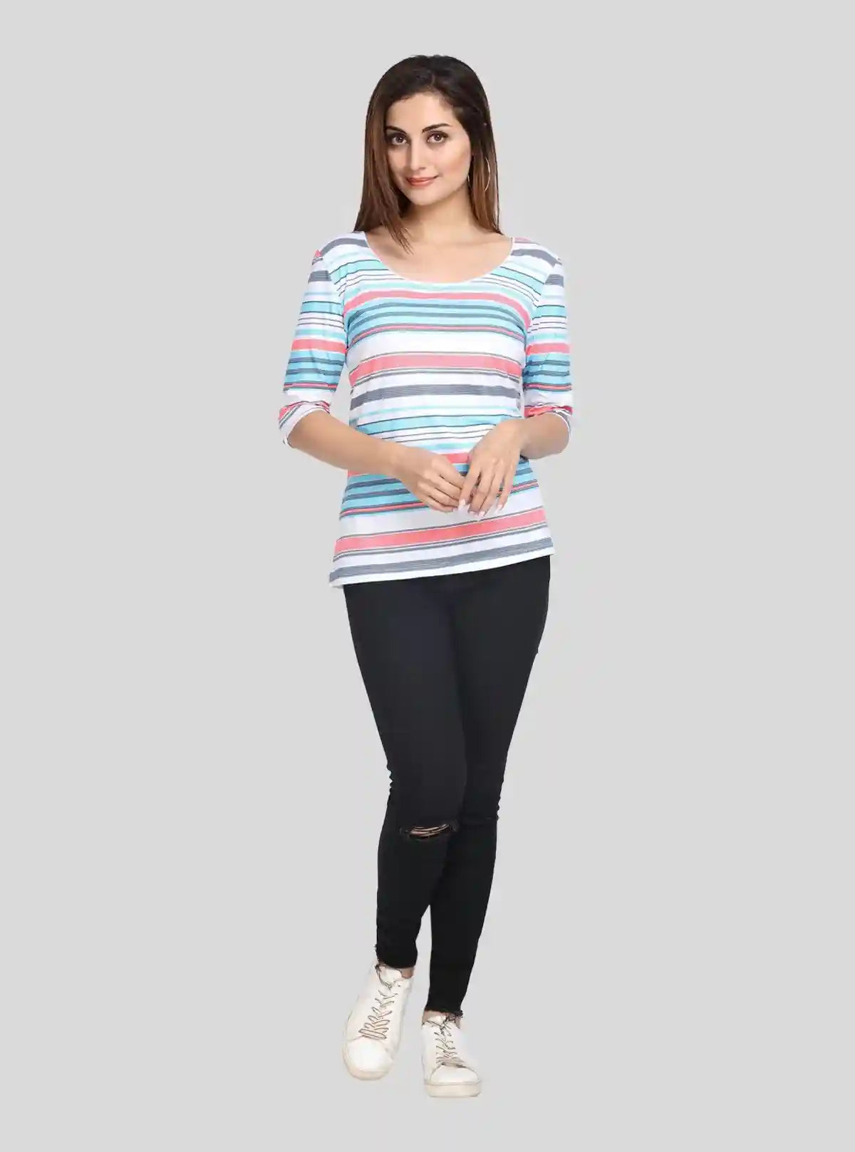 Women's Fancy Striped Top – Modern Elegance with Chic Detailing | Buy Online at  Boer and Fitch