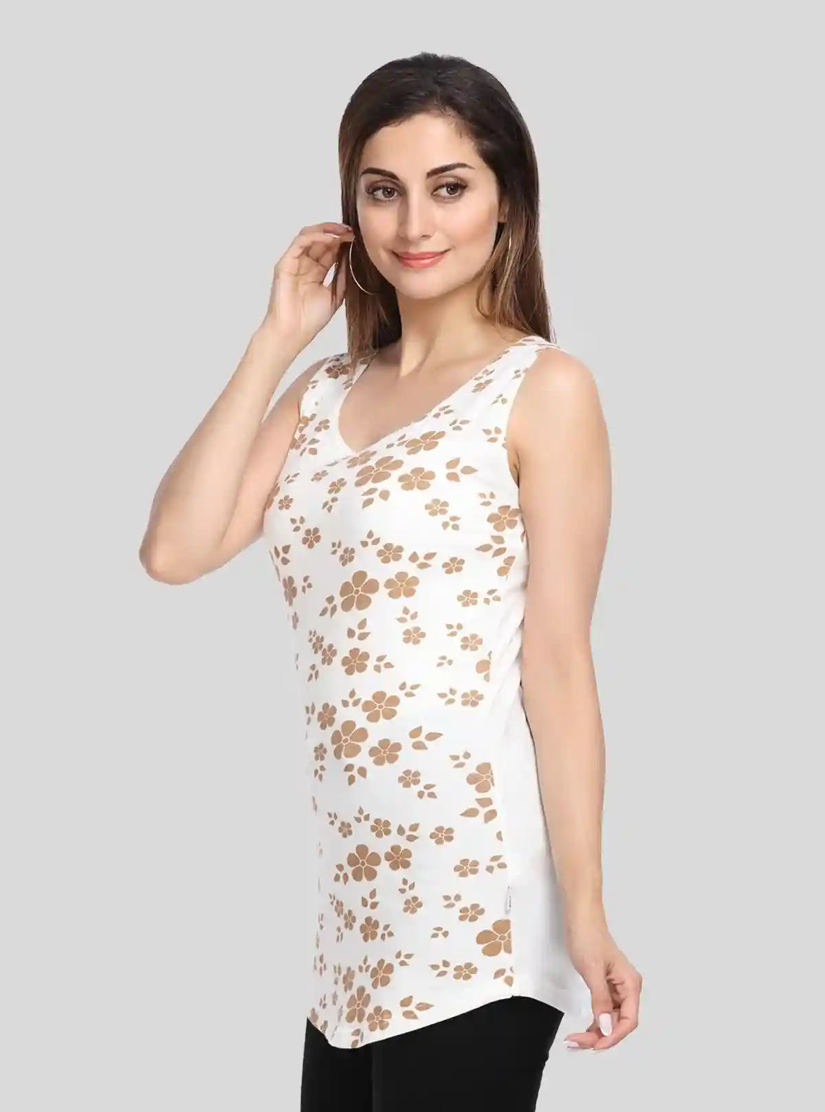 Women’s Gold Floral Sleeveless Top – Boer and Fitch | Buy Online at  Boer and Fitch