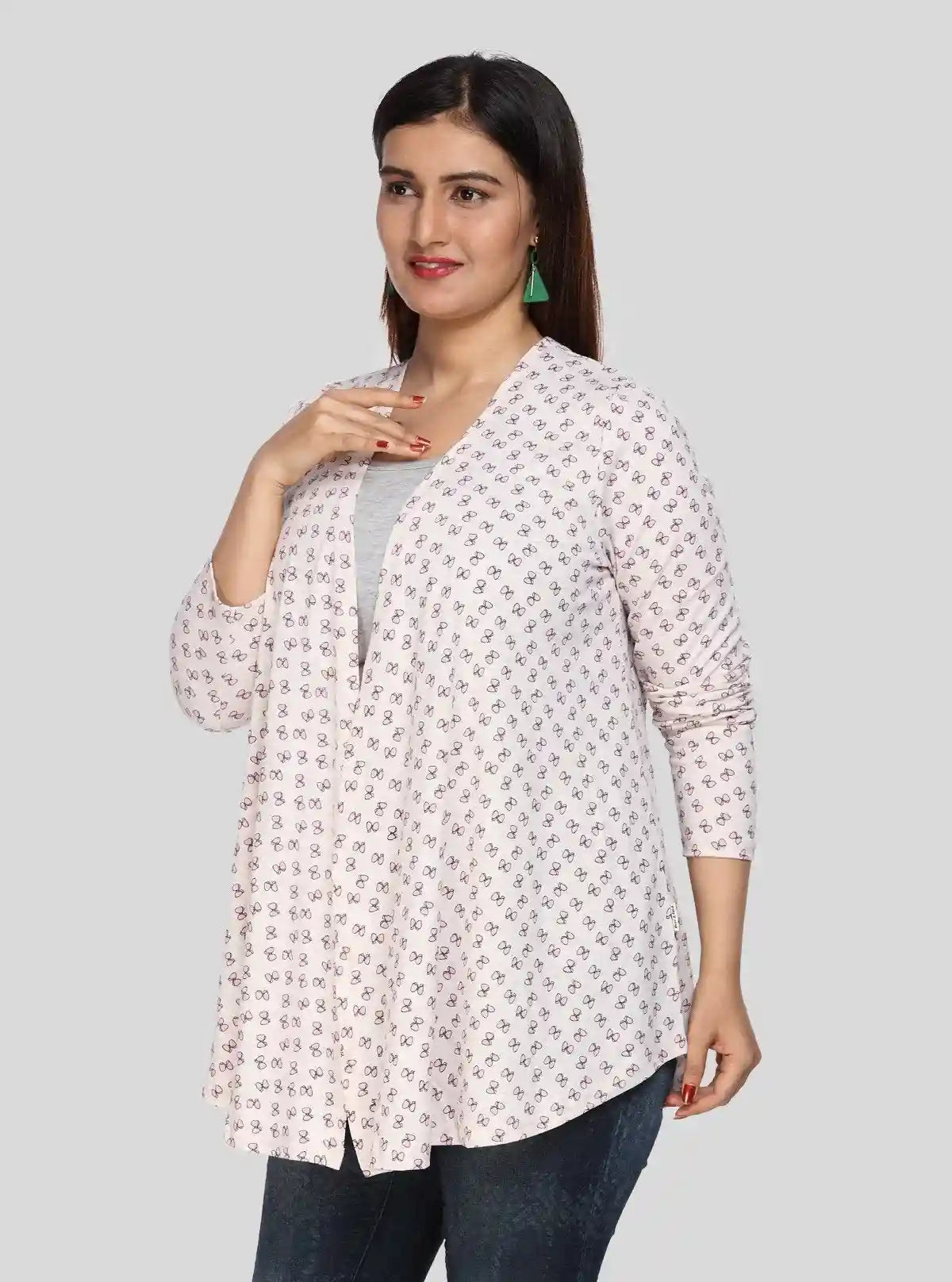 Women's Light Pink Knotty Print Cotton Shrug – Stylish Layer by Boer & Fitch | Buy Online at  Boer and Fitch