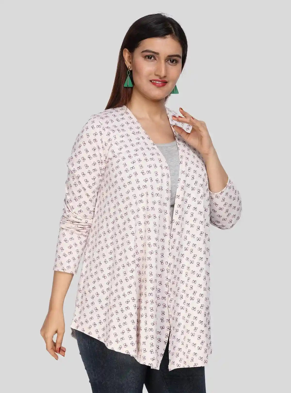 Women's Light Pink Knotty Print Cotton Shrug – Stylish Layer by Boer & Fitch | Buy Online at  Boer and Fitch