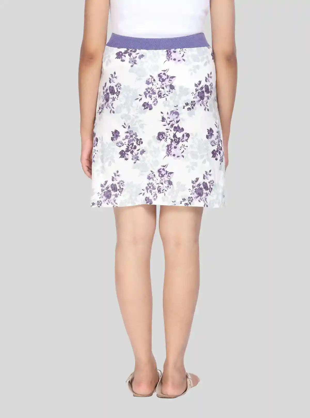 Women's Purple Floral Print Cotton Jersey Skirt – Elegant & Breezy | Buy Online at  Boer and Fitch