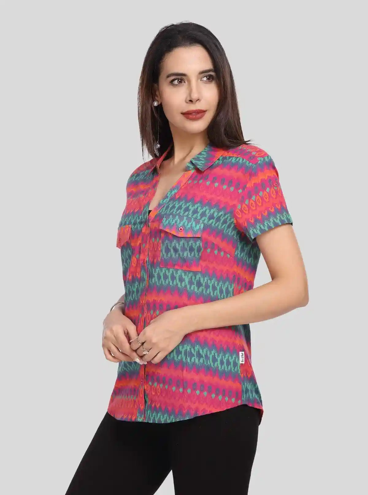 Women’s Red Graphic Print Short Sleeve Shirt – Boer and Fitch | Buy Online at  Boer and Fitch