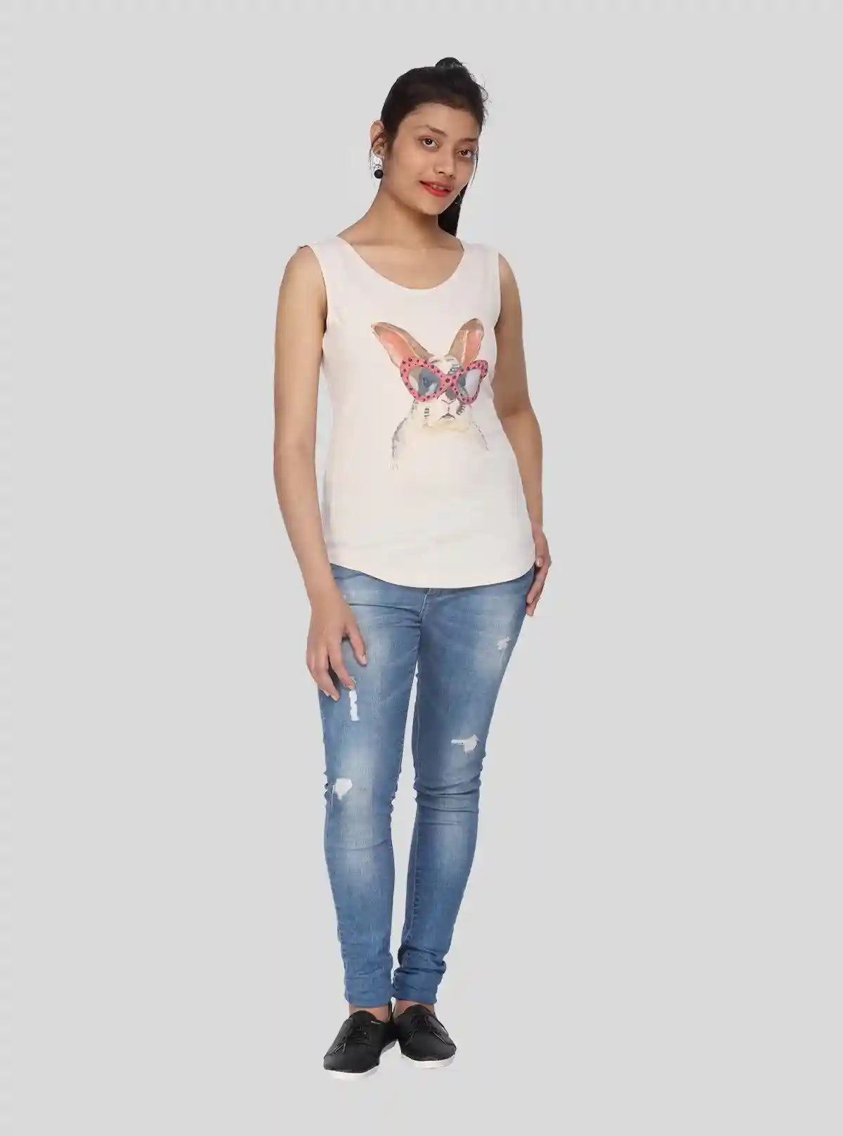 Women’s Sandal Melange Rabbit Print Top – Stylish Casual Wear by Boer and Fitch | Buy Online at  Boer and Fitch