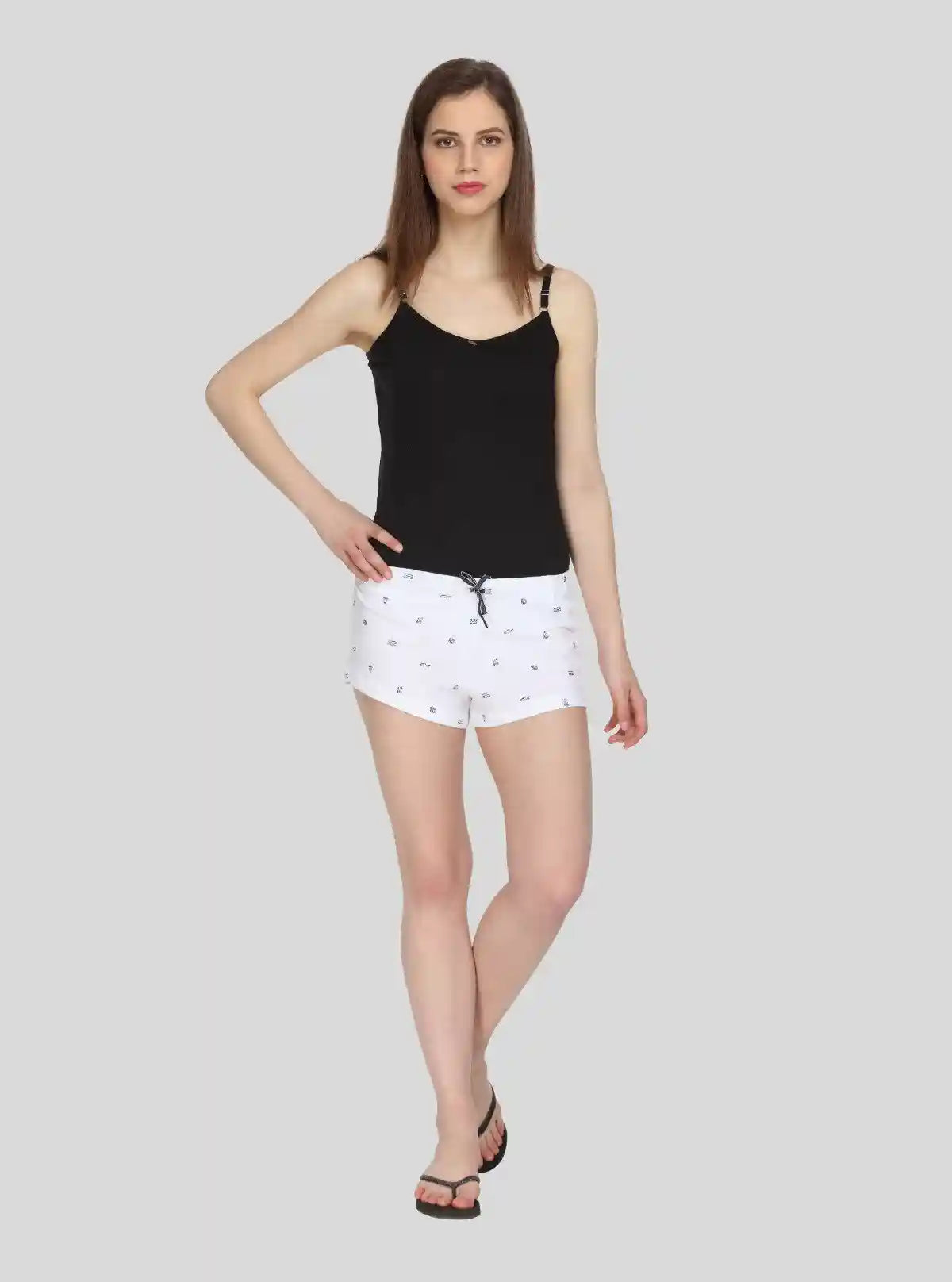 Women’s White Graphic Cotton Jersey Shorts – Comfy, Trendy & Breathable Fit | Buy Online at  Boer and Fitch