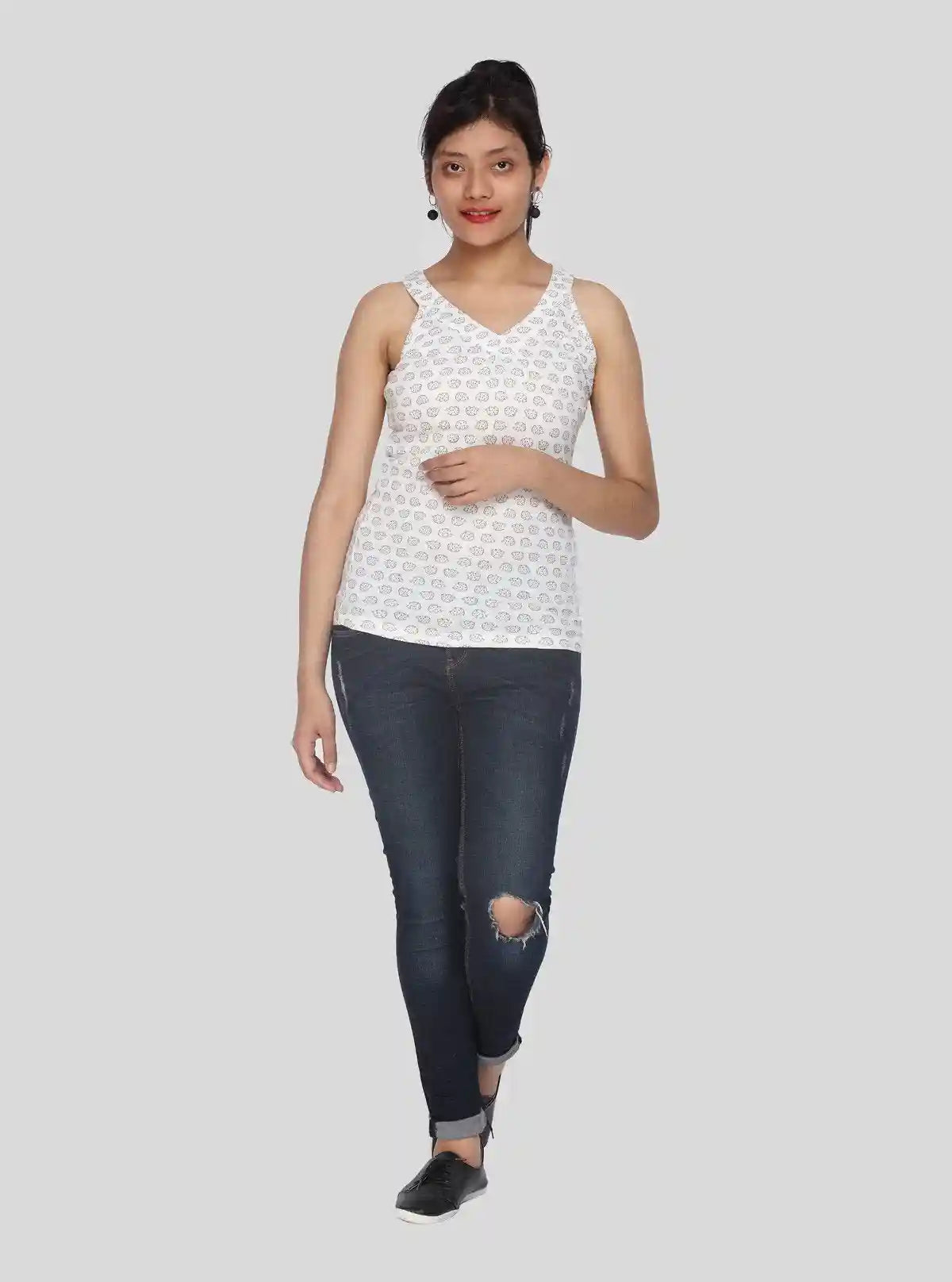 Women’s White Minimalist Textured Sleeveless Top – Elegant Comfort by Boer and Fitch | Buy Online at  Boer and Fitch