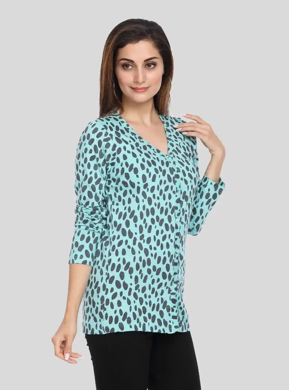 Women's Blue Cheetah Drop Top – Wild Elegance with Urban Edge by Boer & Fitch | Buy Online at  Boer and Fitch