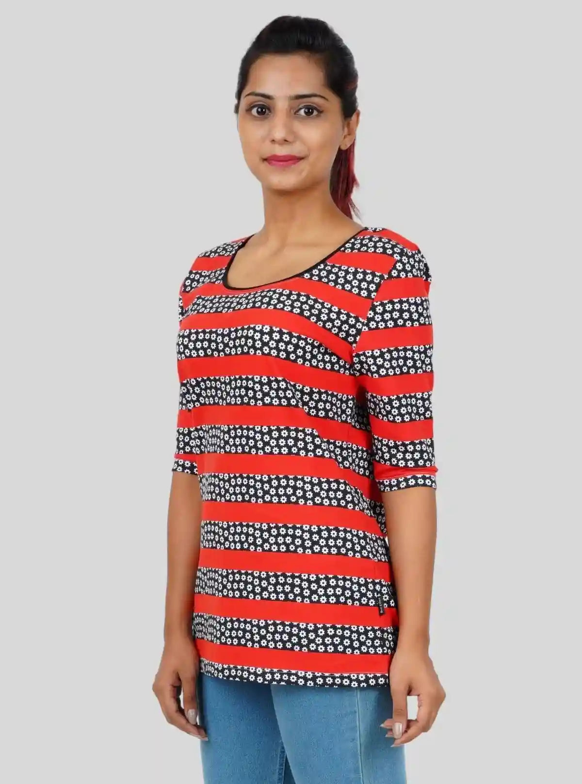 Women's Red Striped Floral Top – Bold, Feminine & Trendy by Boer & Fitch | Buy Online at  Boer and Fitch