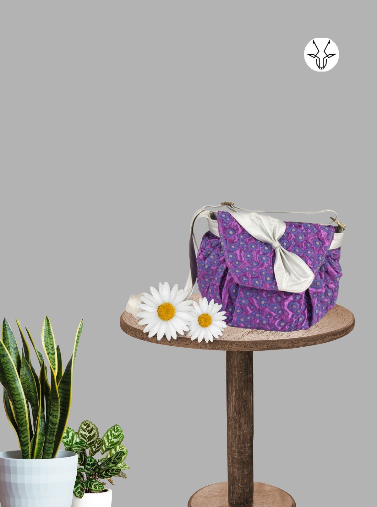 Purple Floral Blocks Sling Bag – Stylish Printed Crossbody by Boer and Fitch - Boer and Fitch