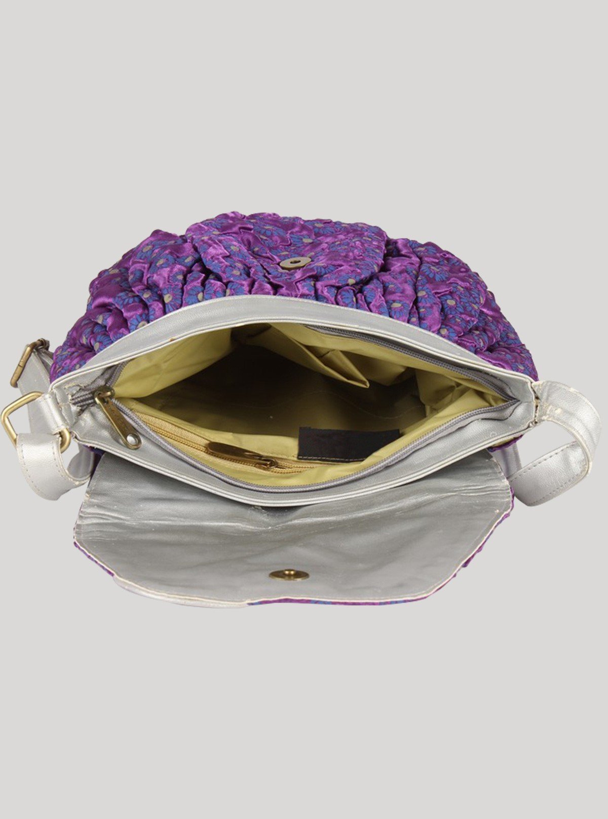 Purple Floral Blocks Sling Bag – Stylish Printed Crossbody by Boer and Fitch - Boer and Fitch