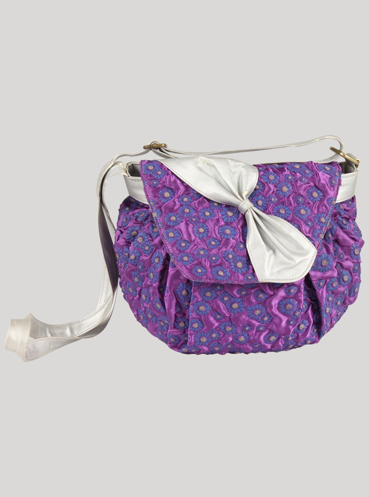 Purple Floral Blocks Sling Bag – Stylish Printed Crossbody by Boer and Fitch - Boer and Fitch